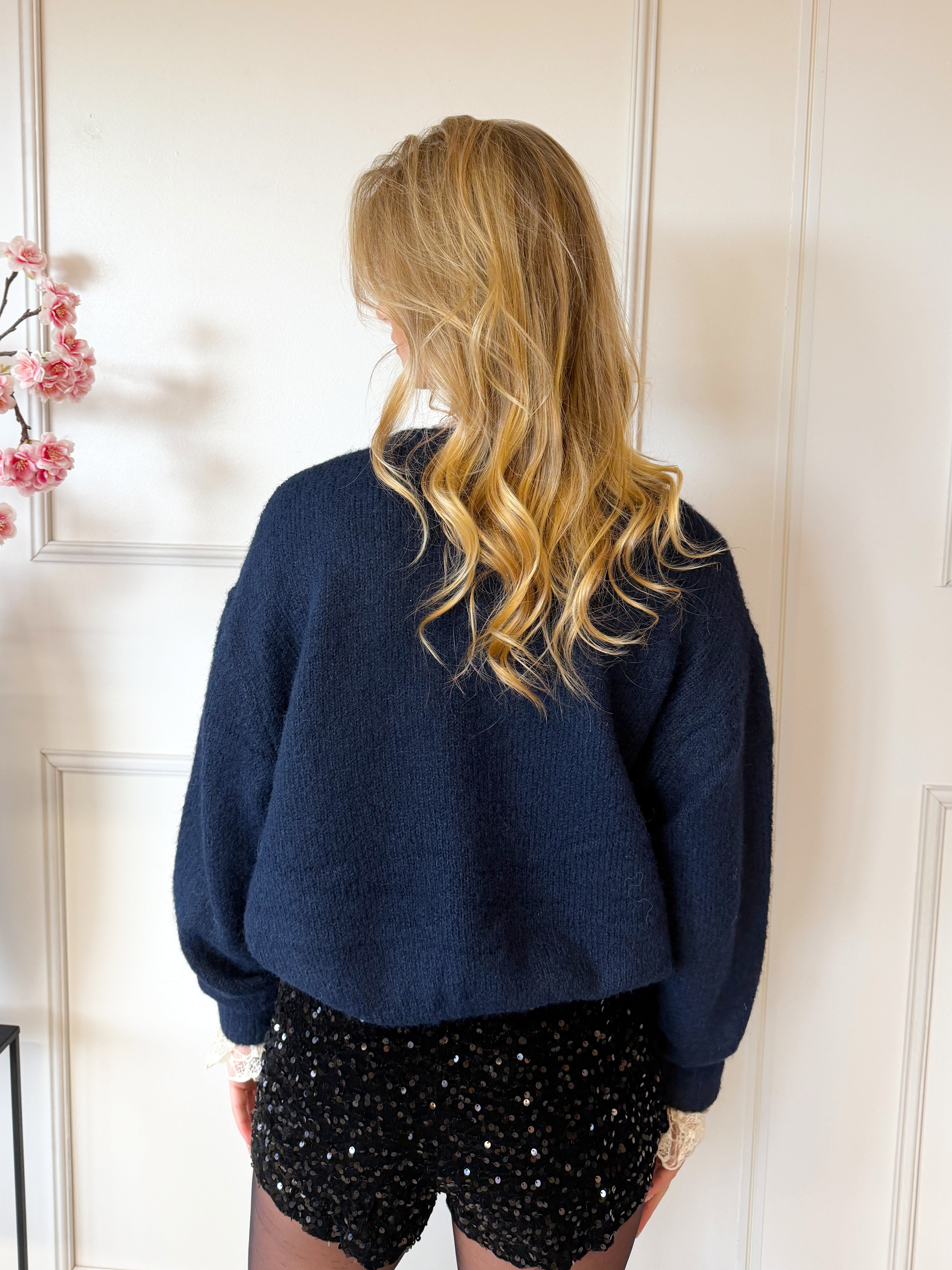 Wollen Vest met Knopen | Navy