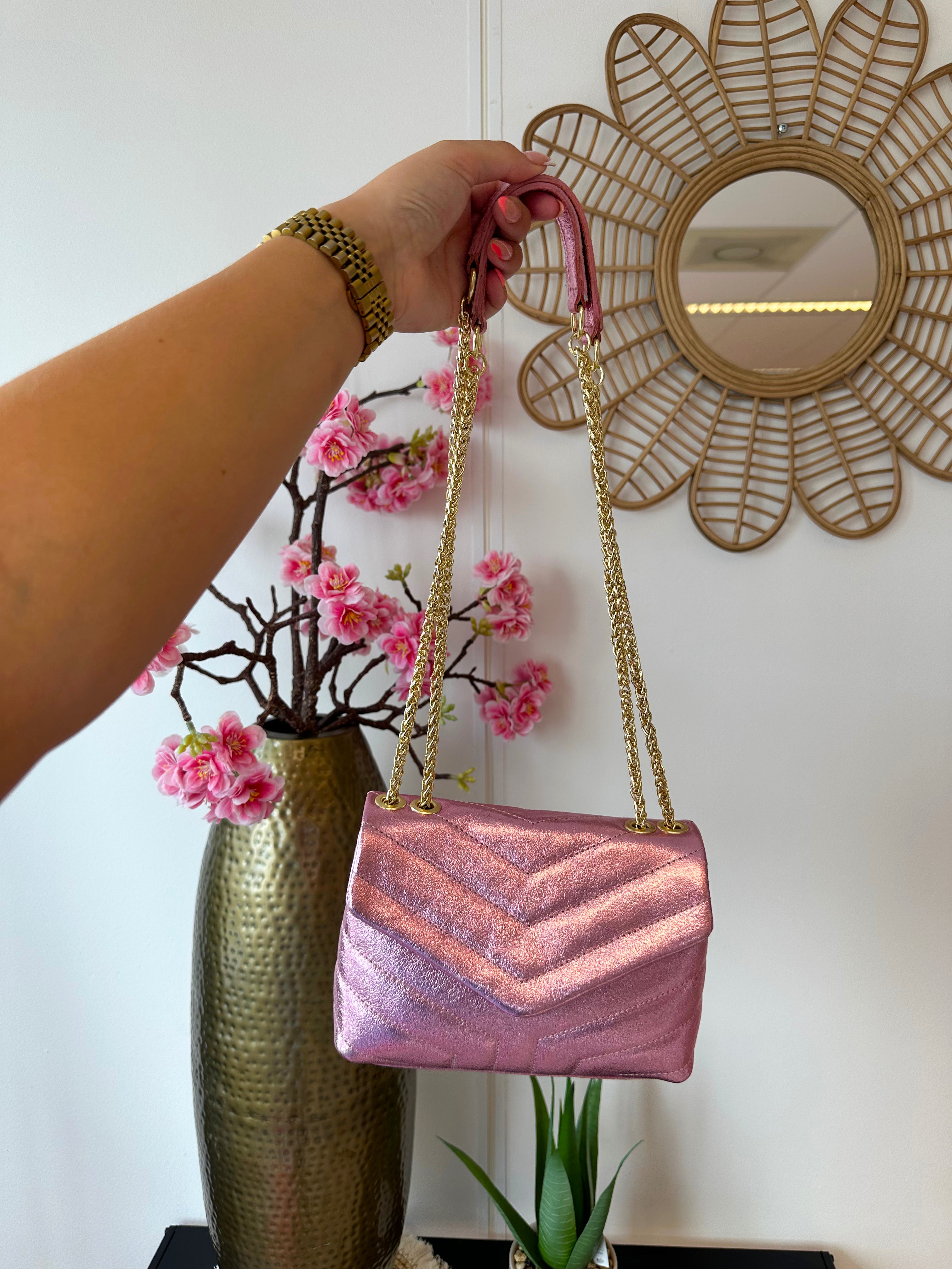 Metallic Tas | Licht roze