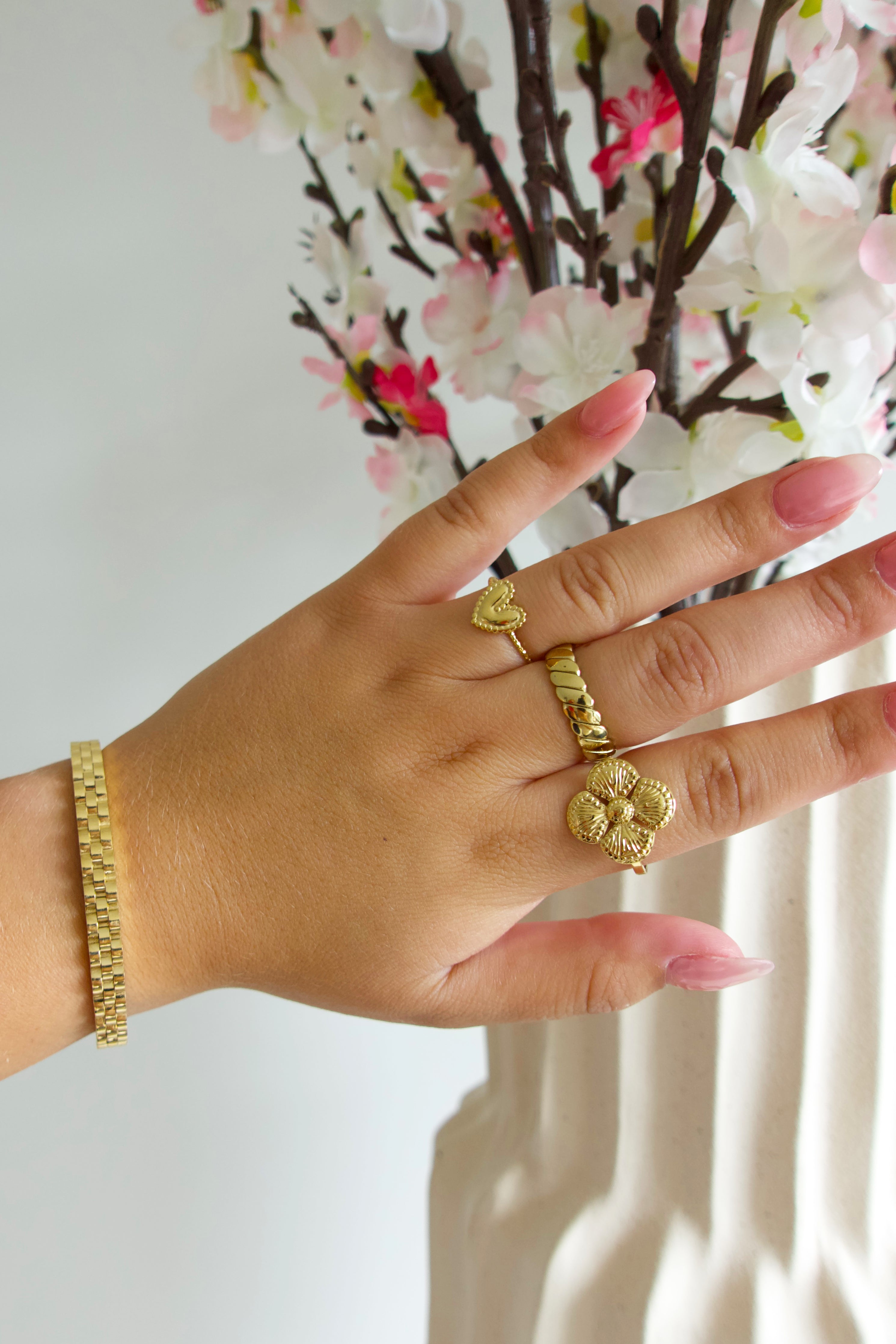 Luxe Klaver Ring | Goud