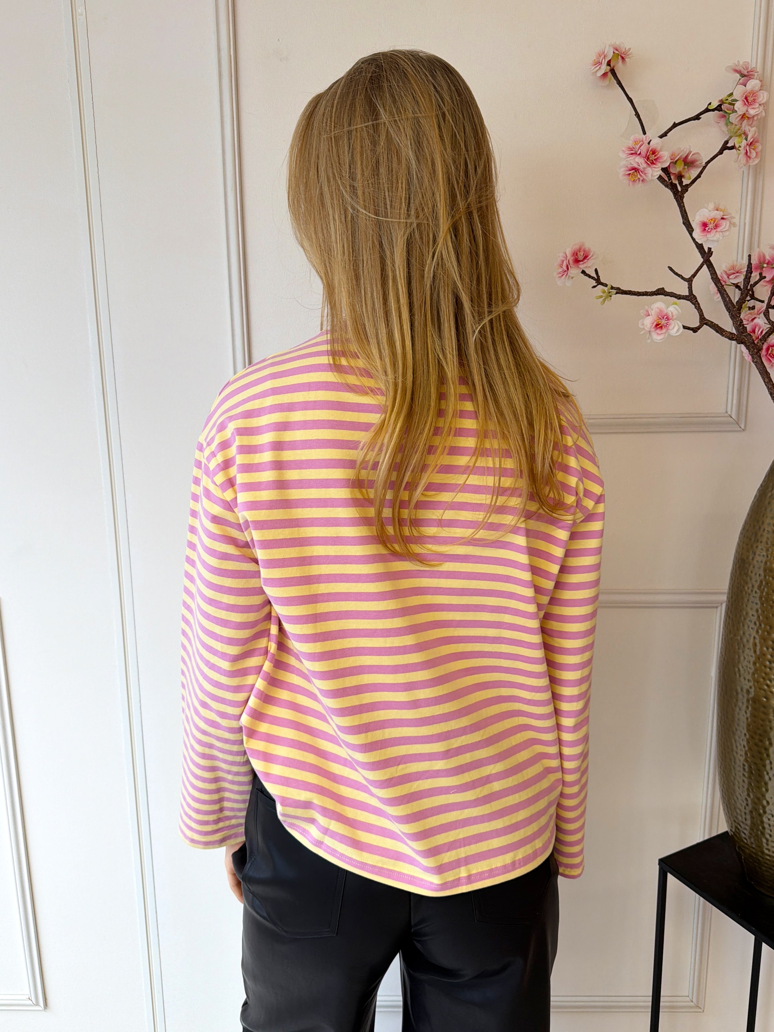 Long Sleeve Striped | Roze - Geel