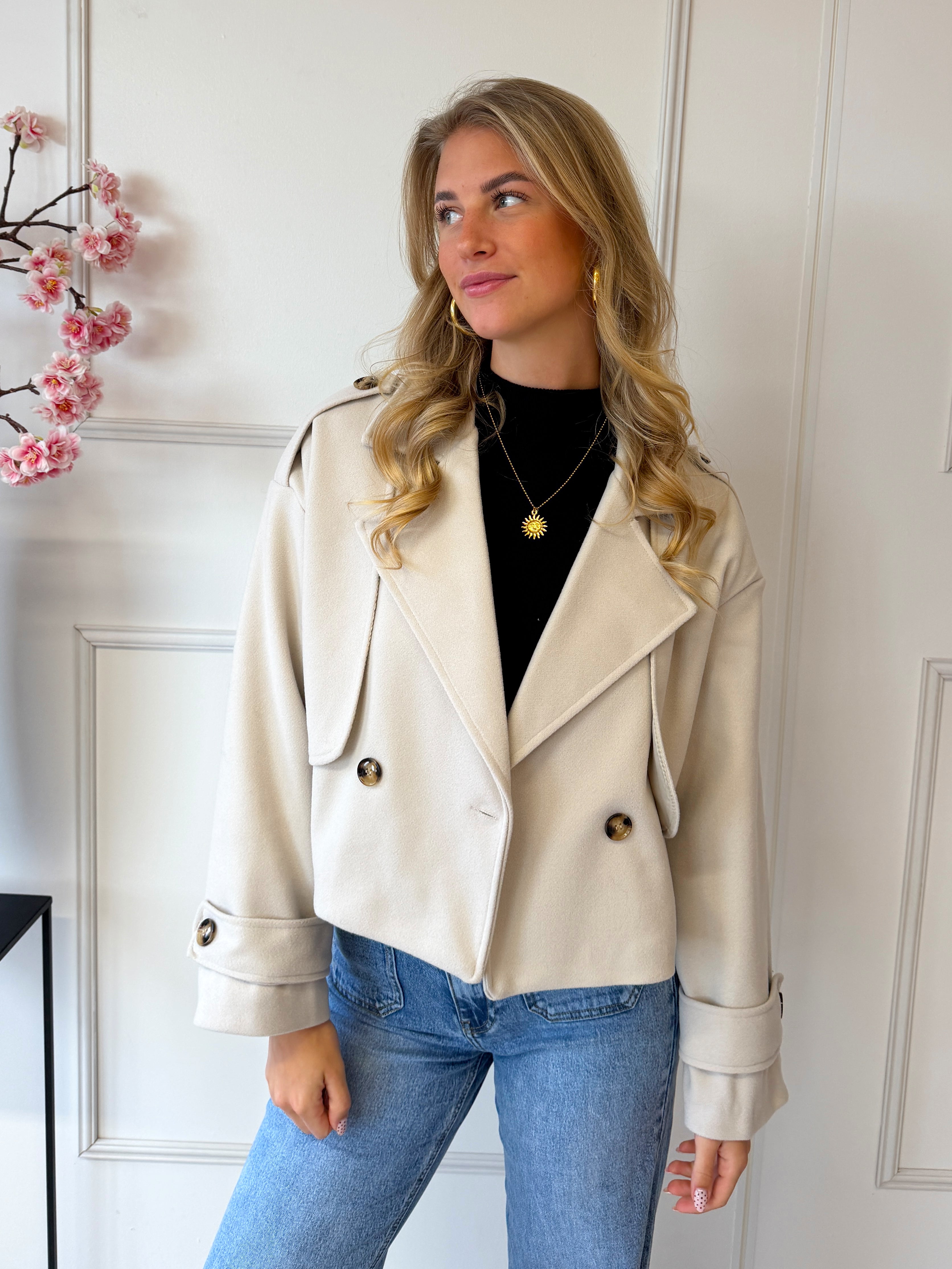 Trench Jasje Kort | Ecru