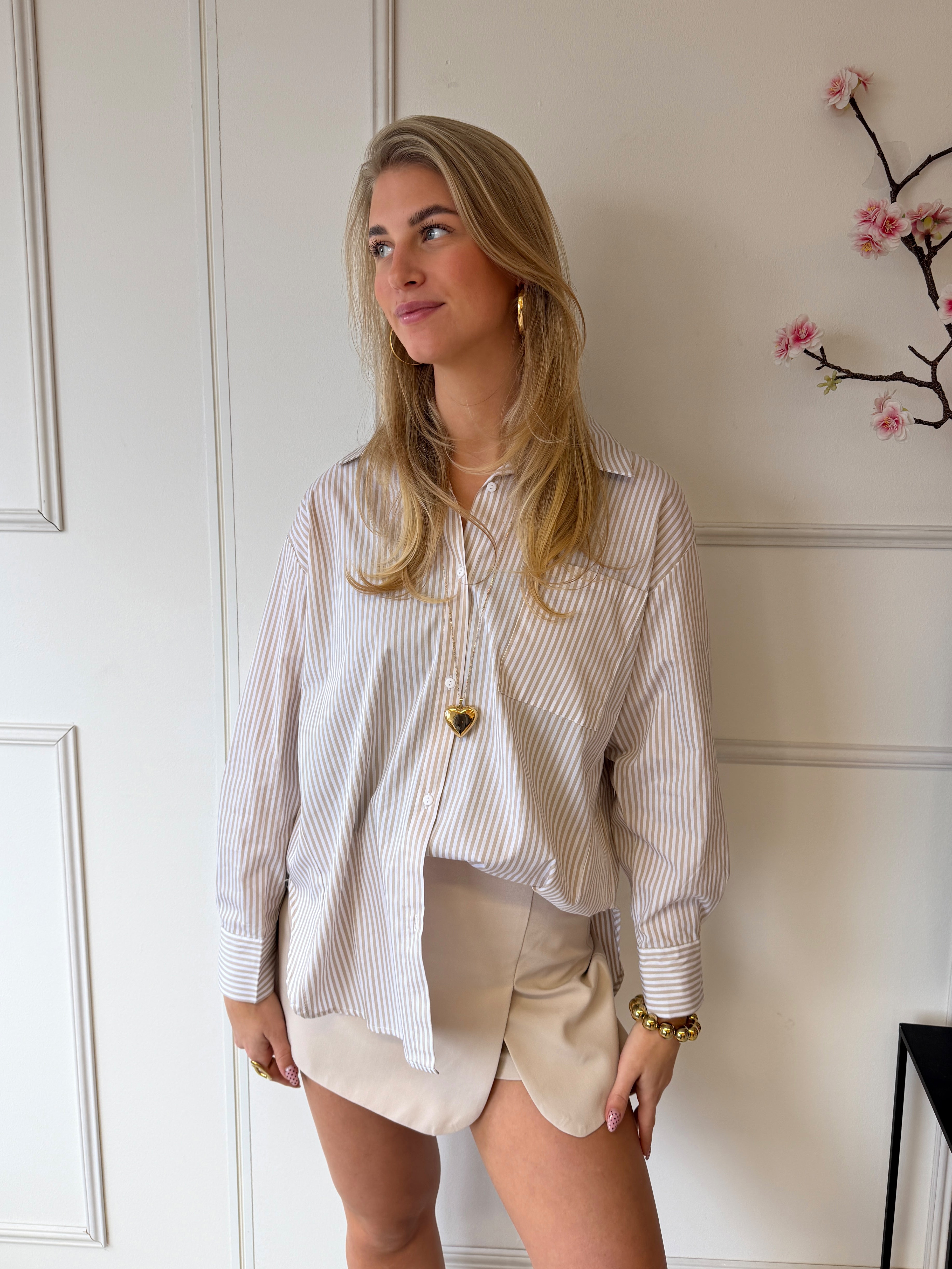 Sahara Stripe Blouse | Khaki