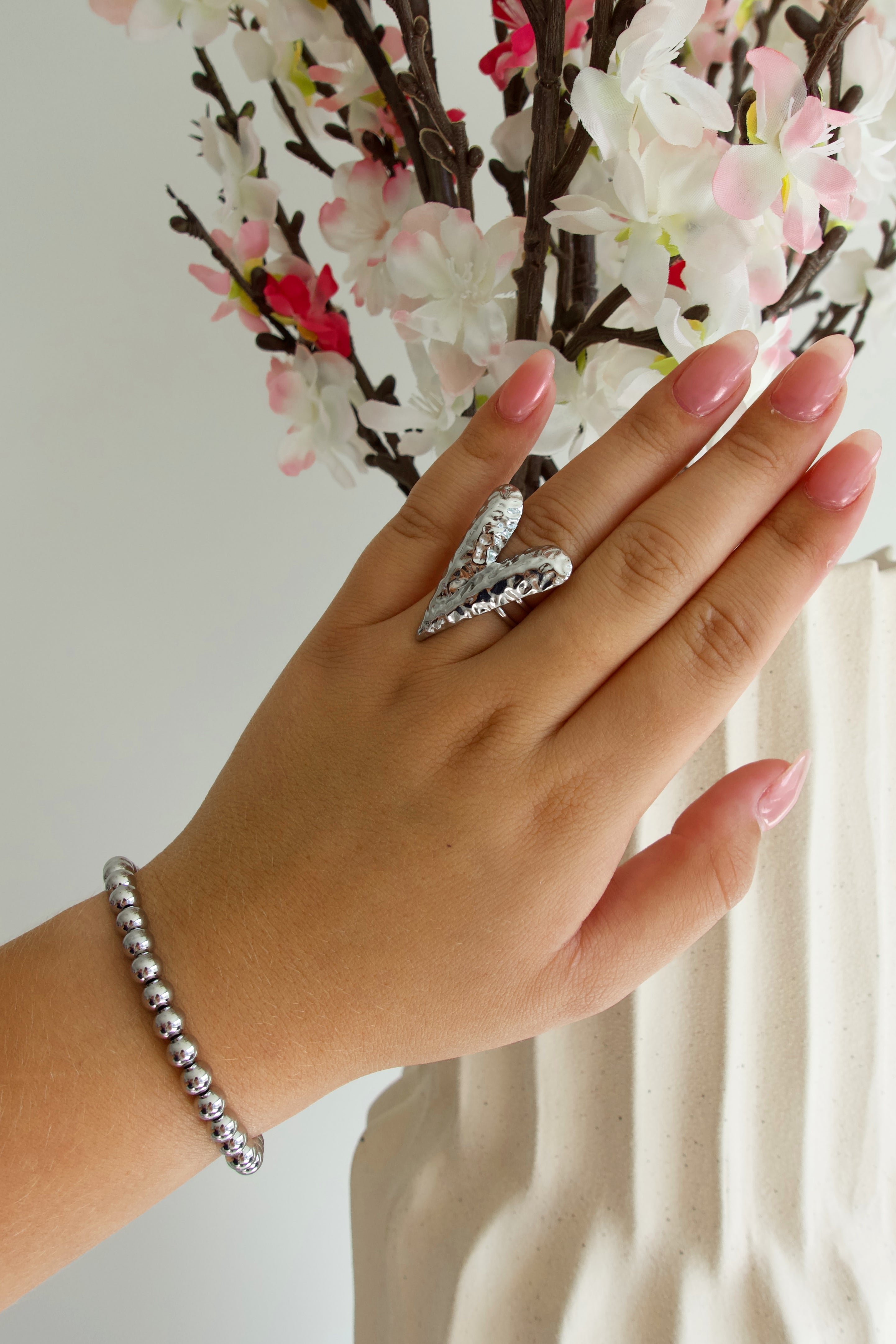 Structured Love Ring | Zilver