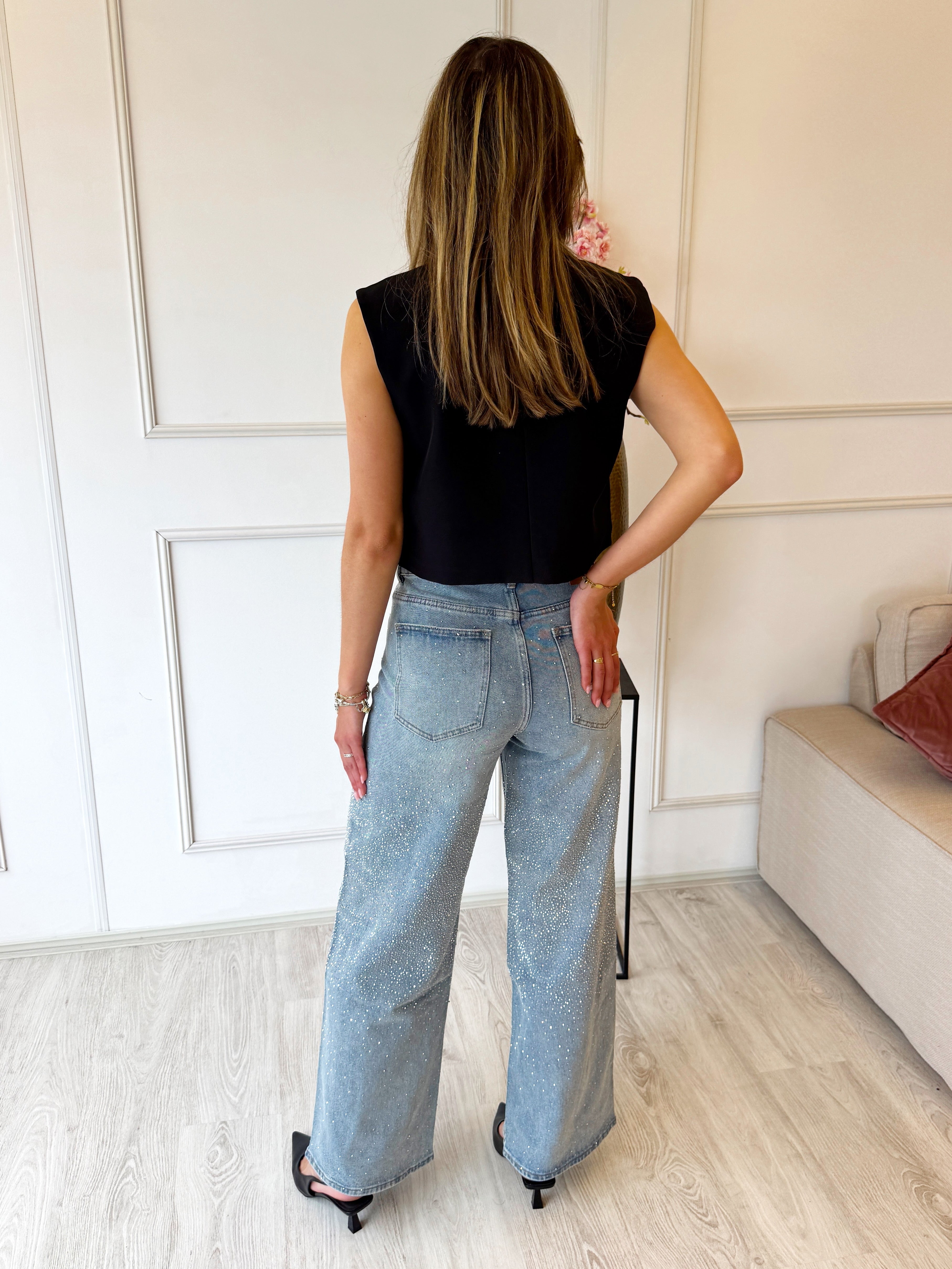 Limited Glitter Jeans | Blauw