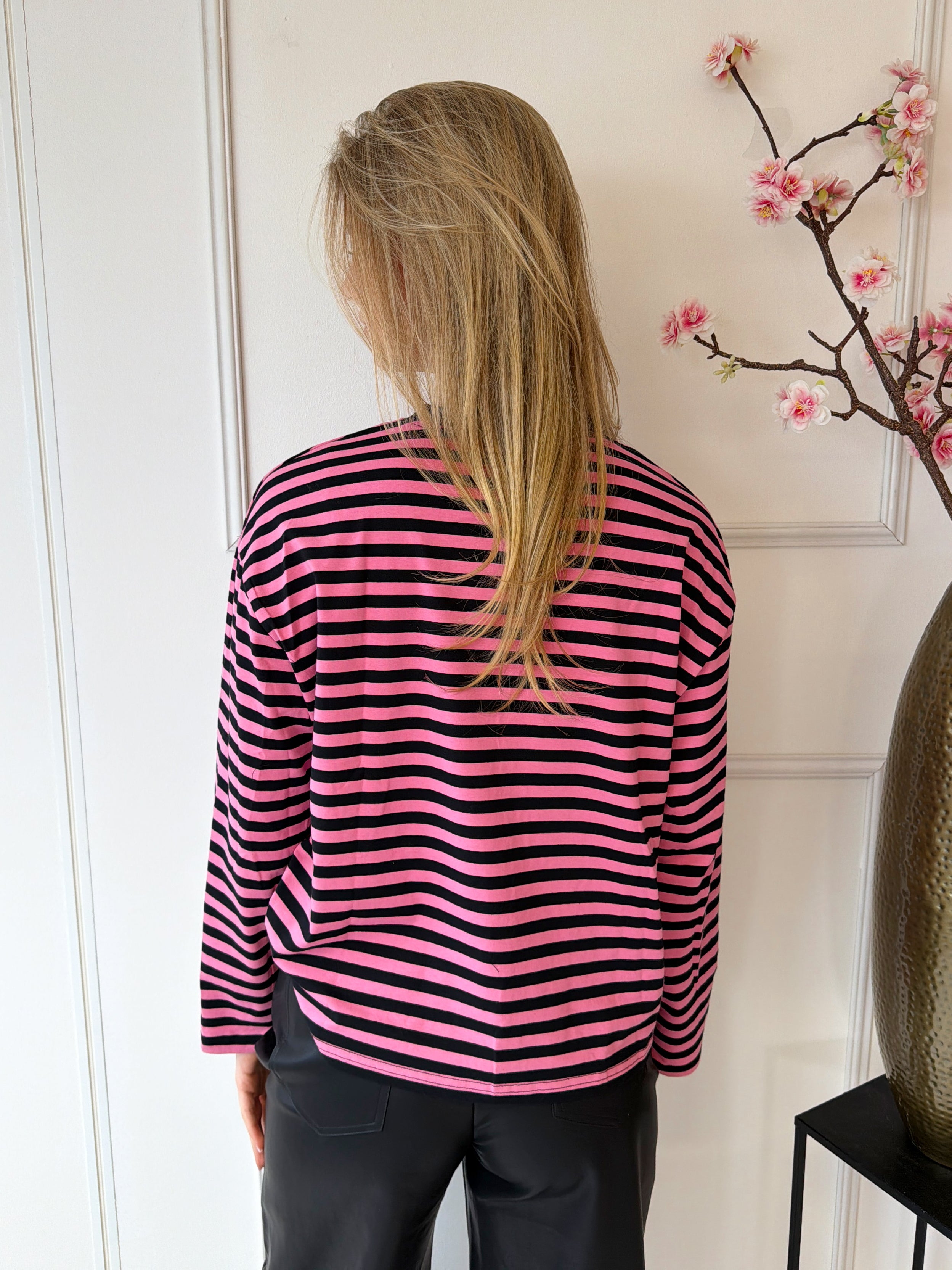 Long Sleeve Striped | Roze - Zwart