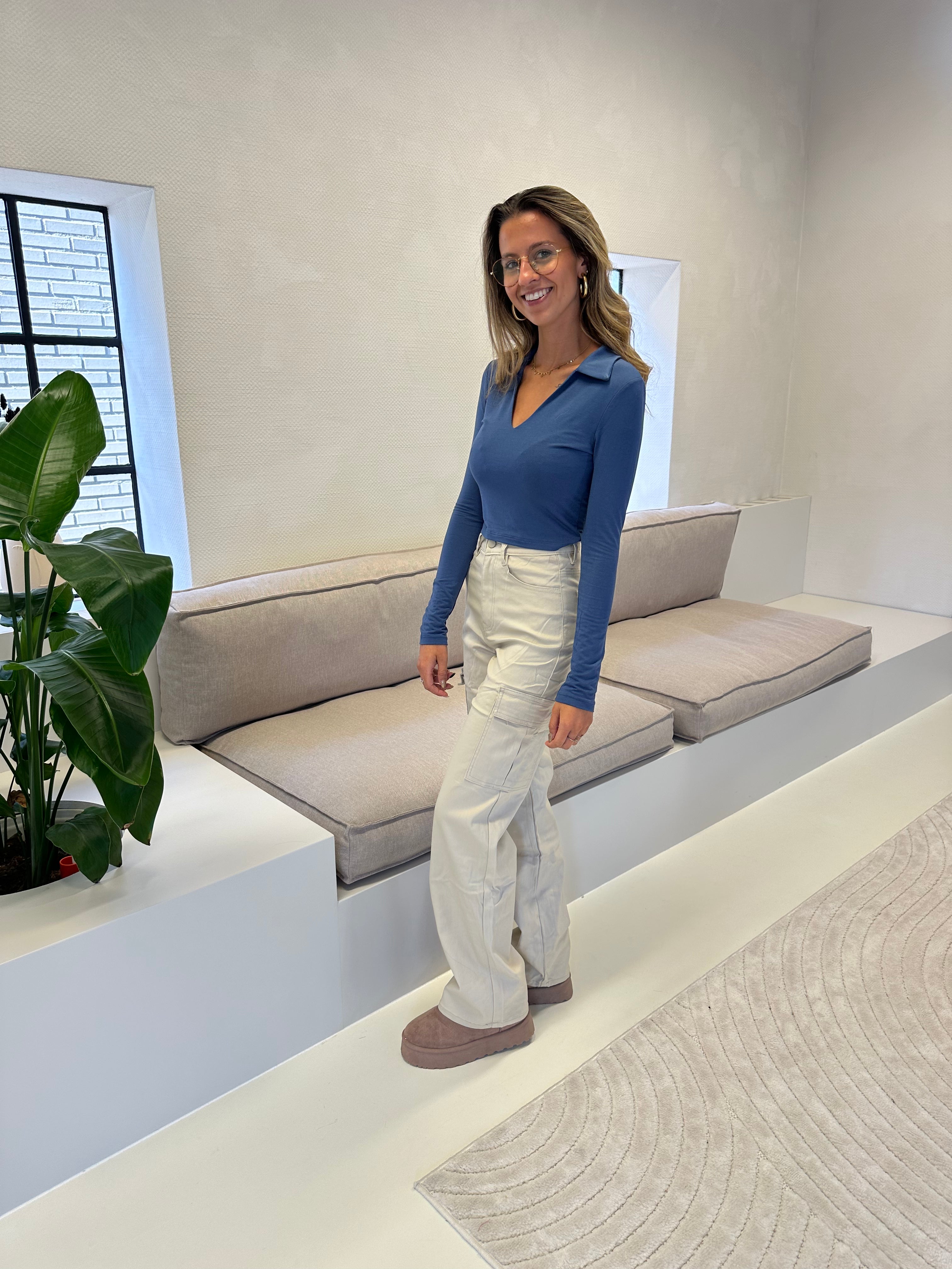 Reagan Top | Denim Blauw