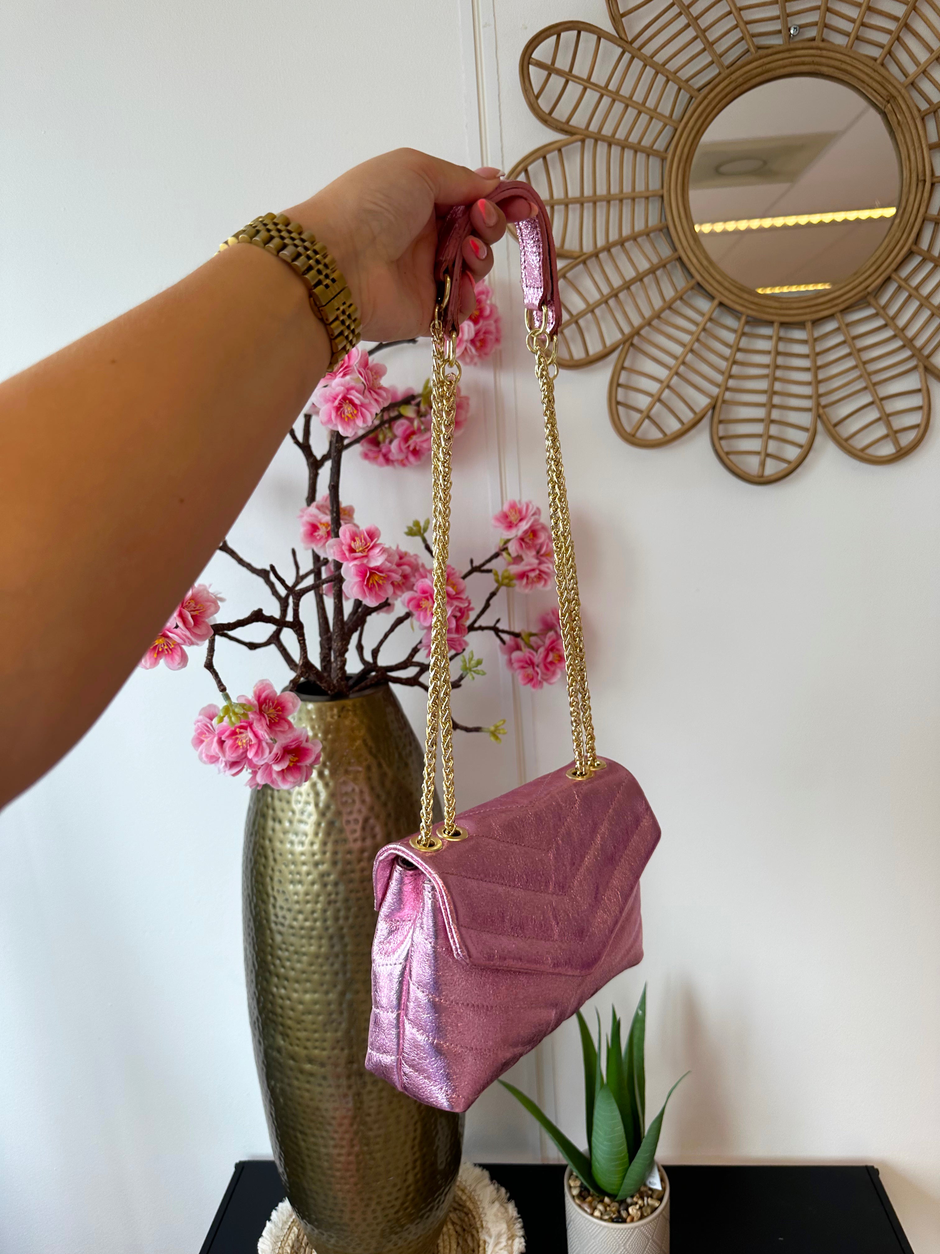 Metallic Tas | Licht roze