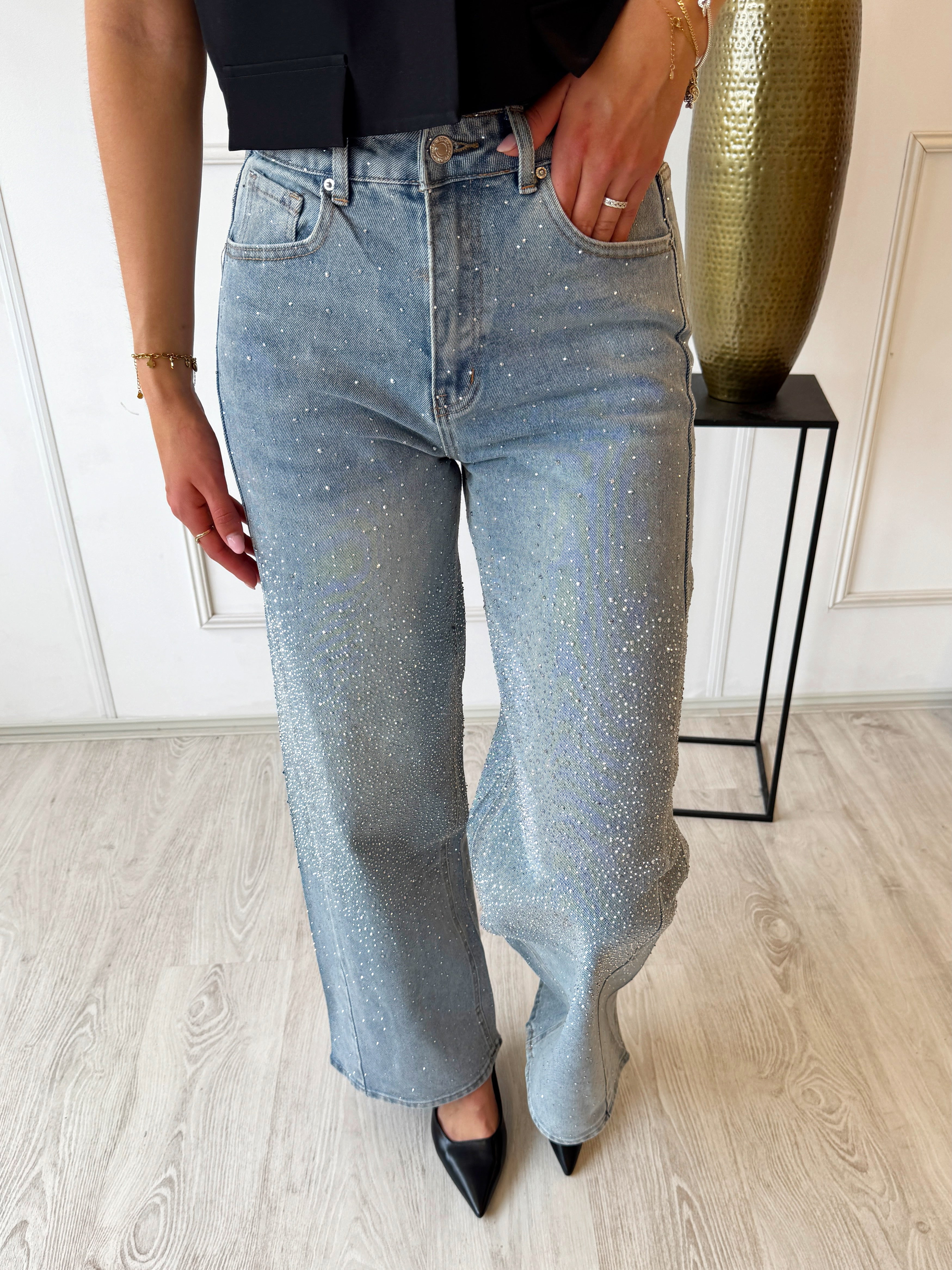 Limited Glitter Jeans | Blauw
