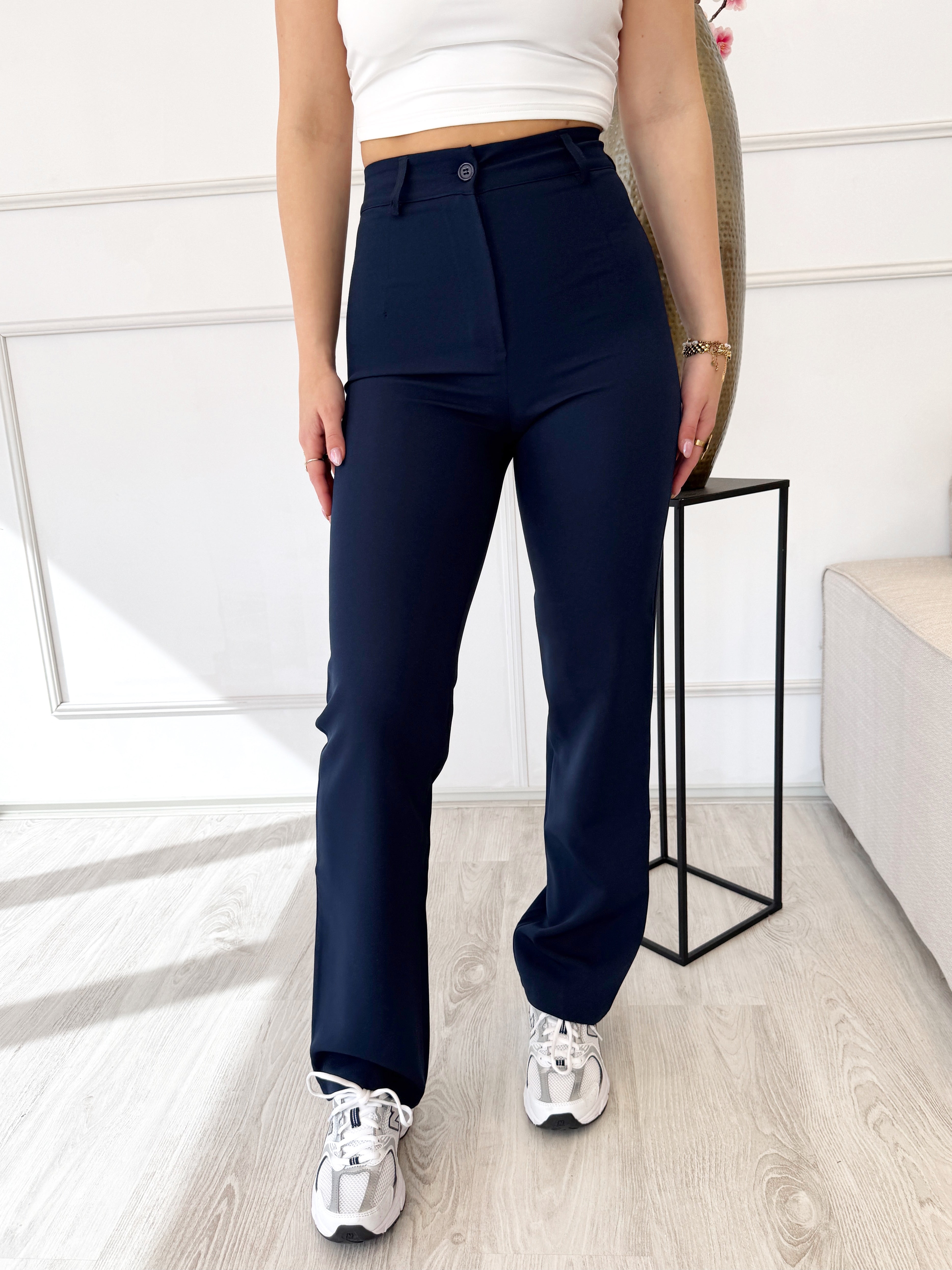 Tess Pantalon | Navy Blauw