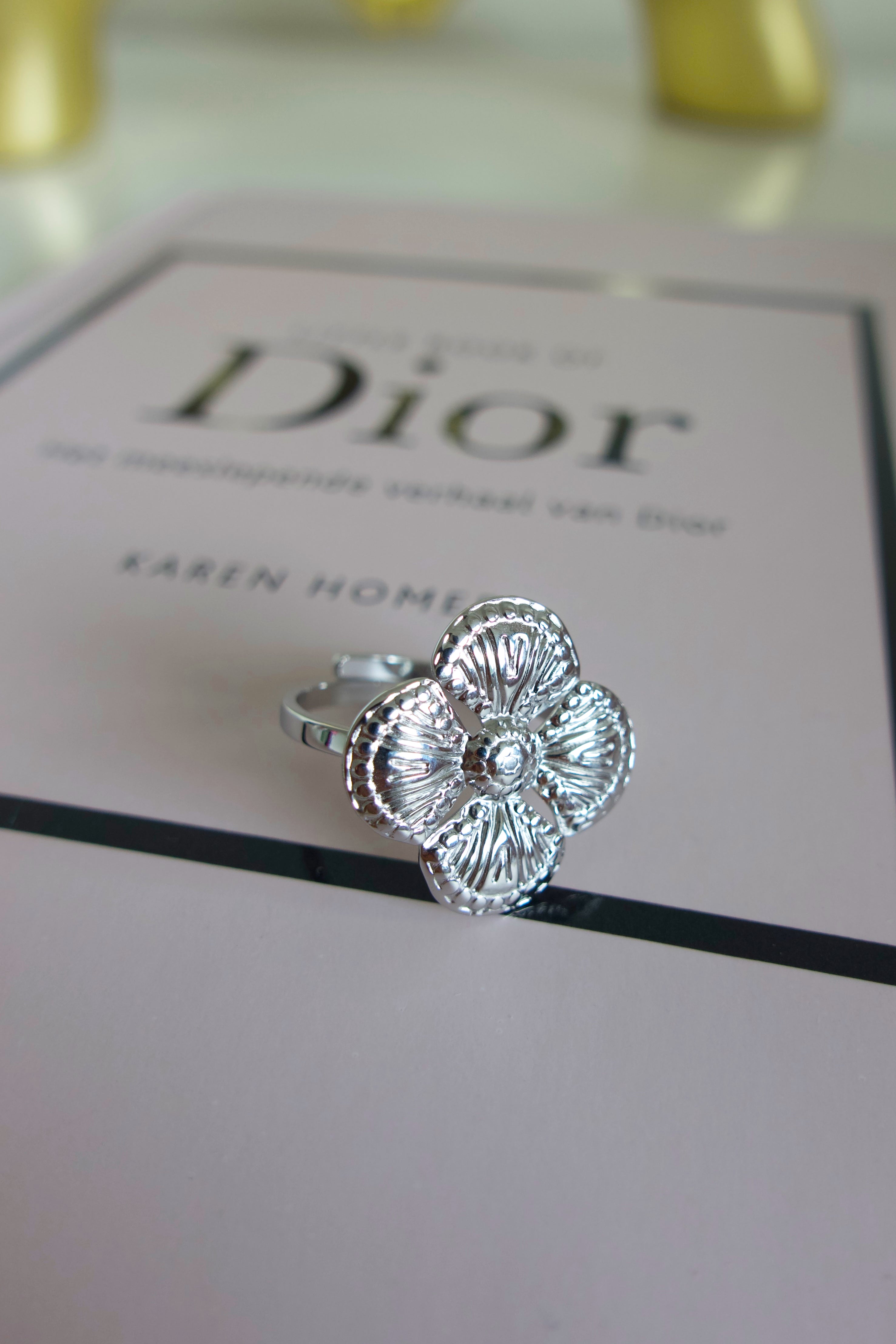 Luxe Klaver Ring | Zilver