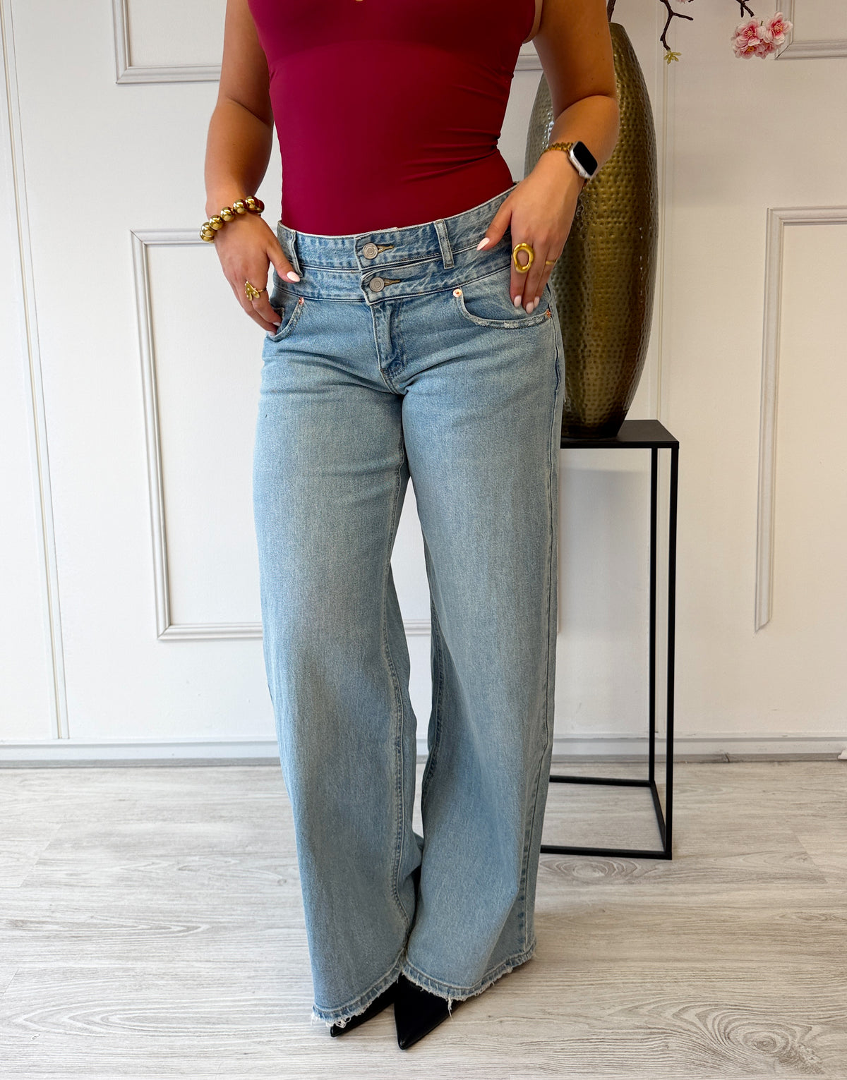 Double Denim Jeans | Blauw