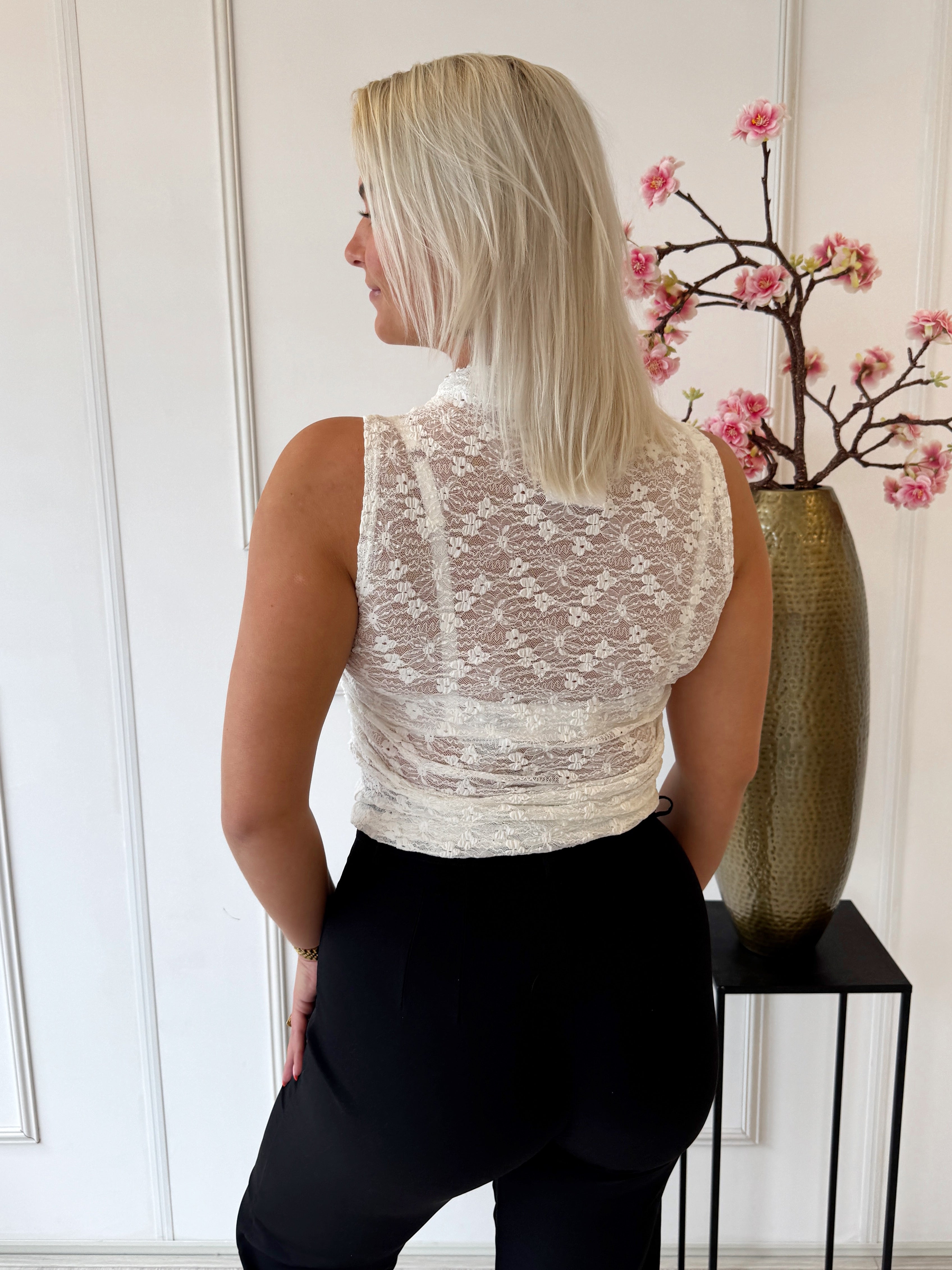 Kanten Icone Top | Wit