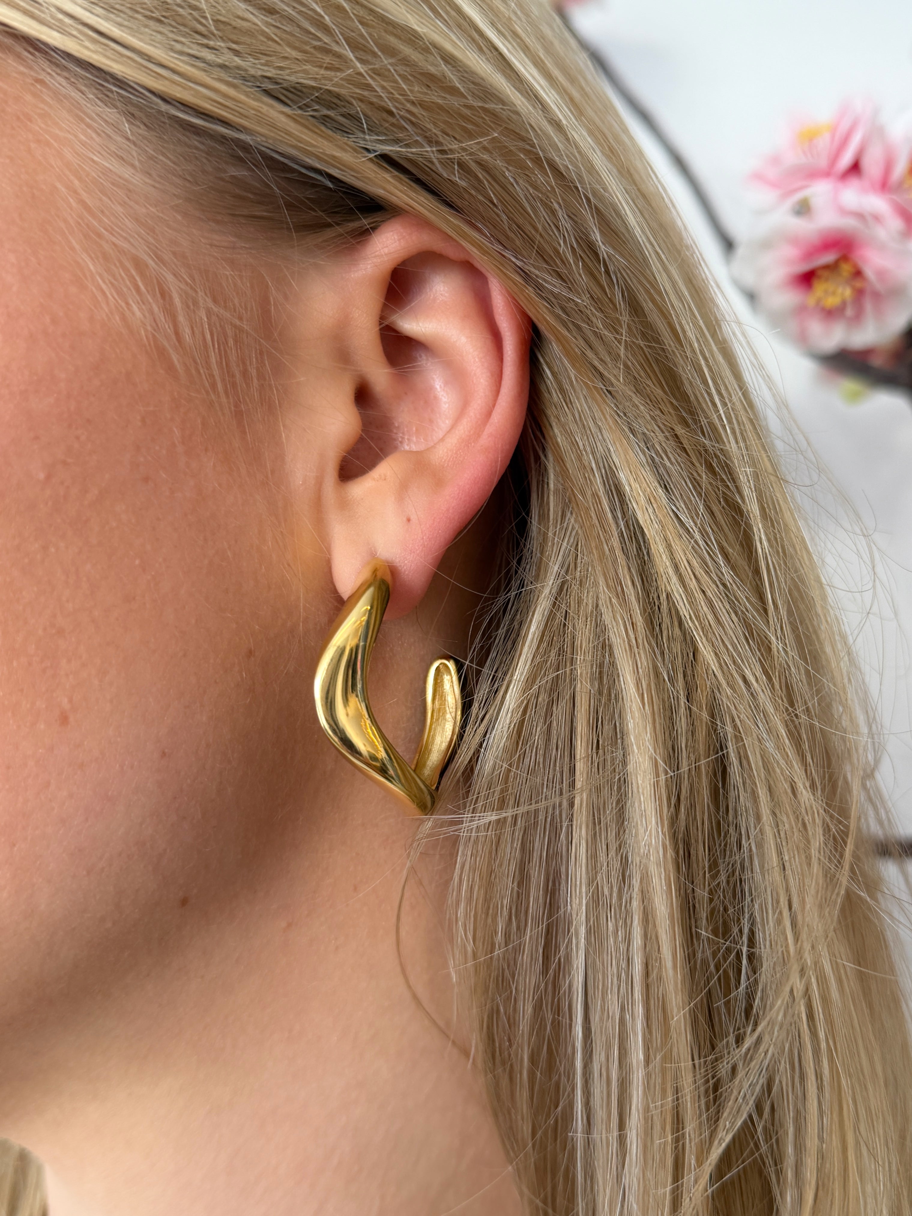 Wavey Oorbellen | Goud