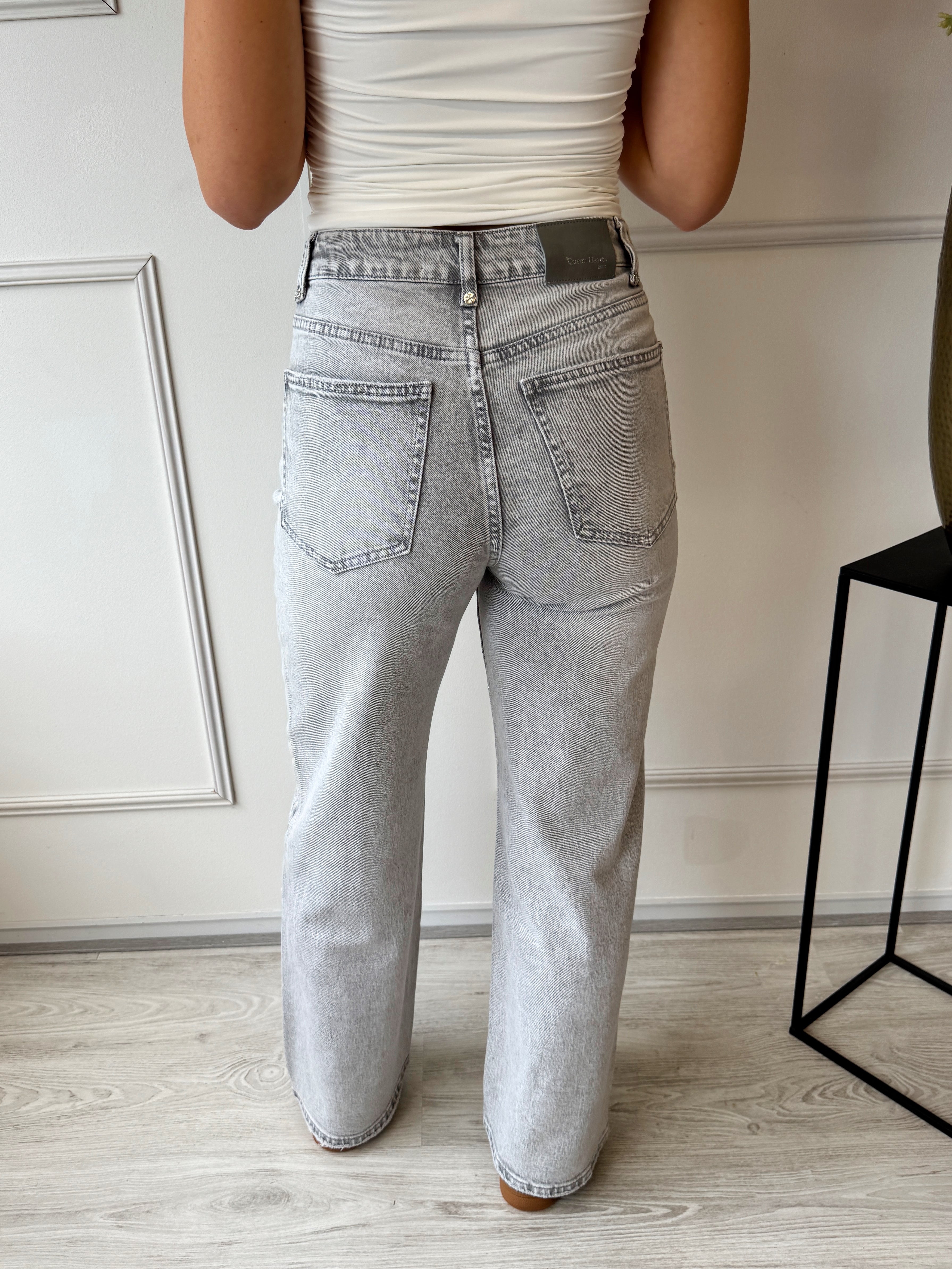 Denim Jeans met Glitter Detail | Grijs