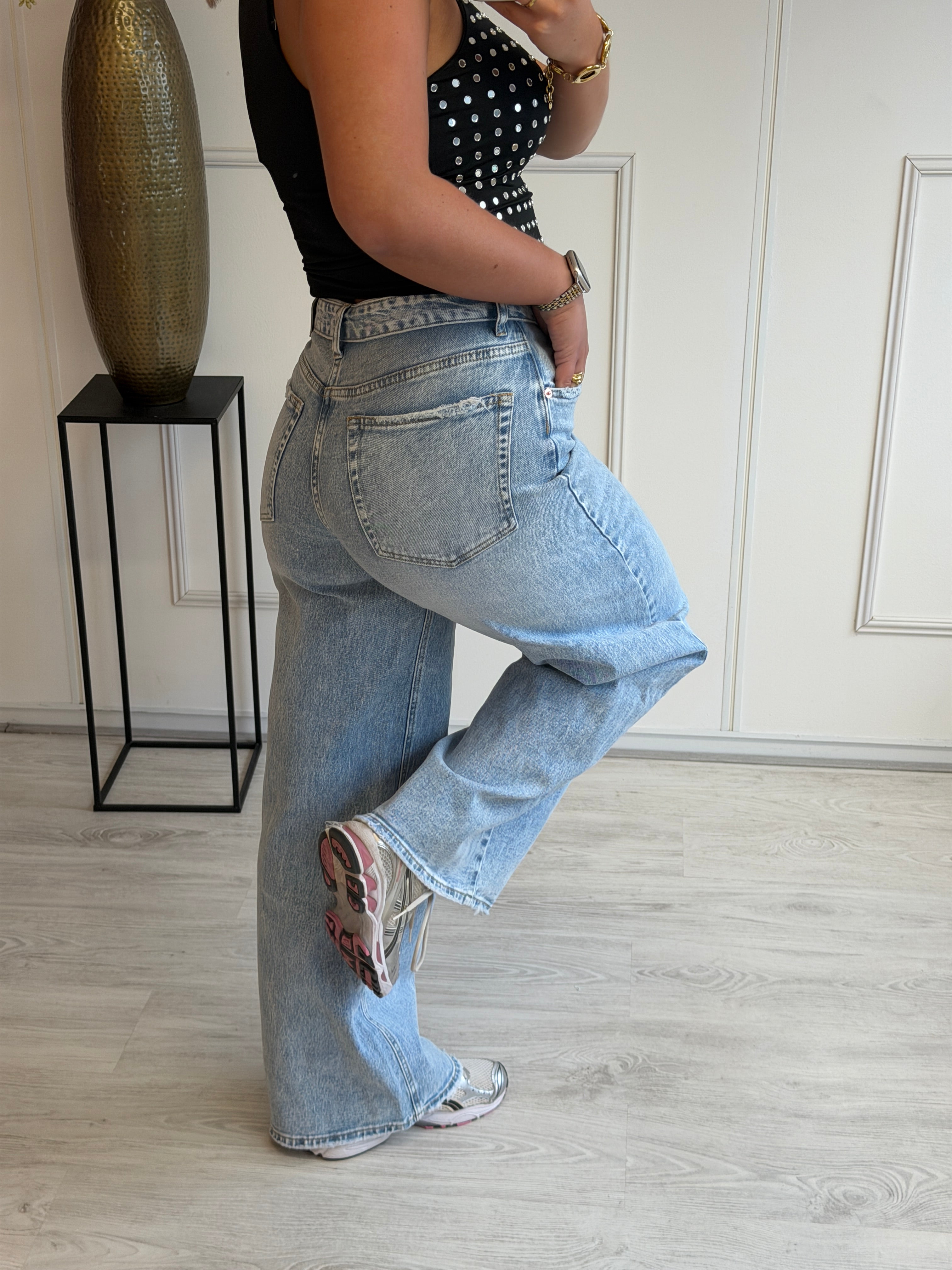 Omslag Stretch Jeans | Blauw