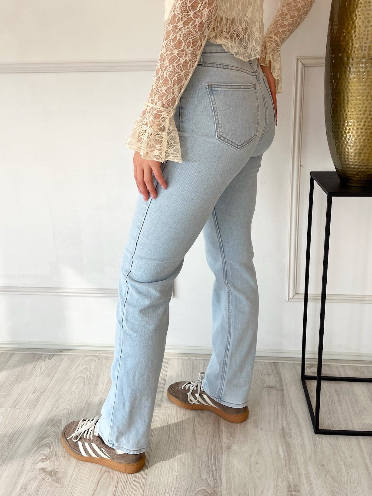 Straight Leg Stretchy Jeans | Blauw