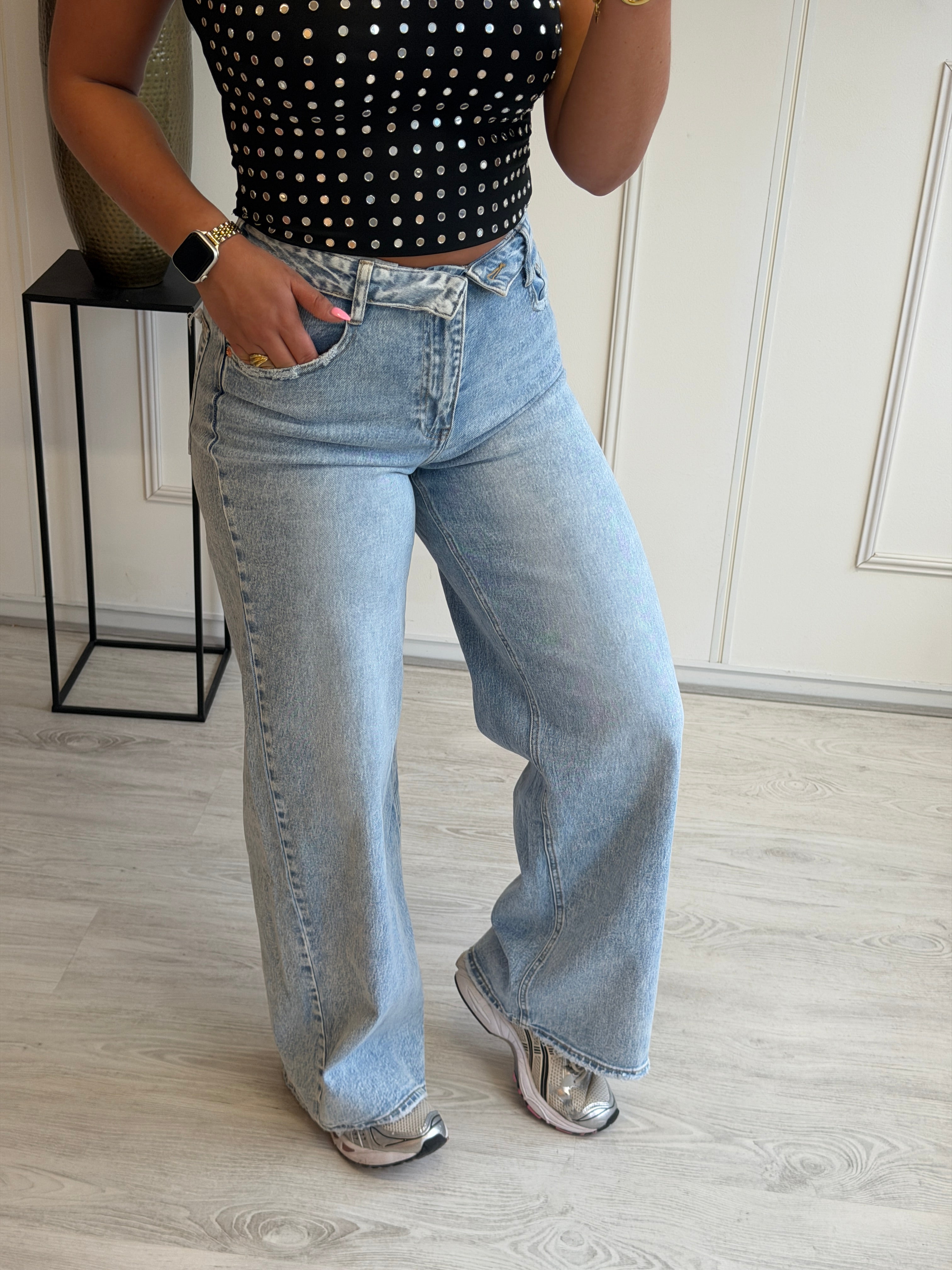 Omslag Stretch Jeans | Blauw