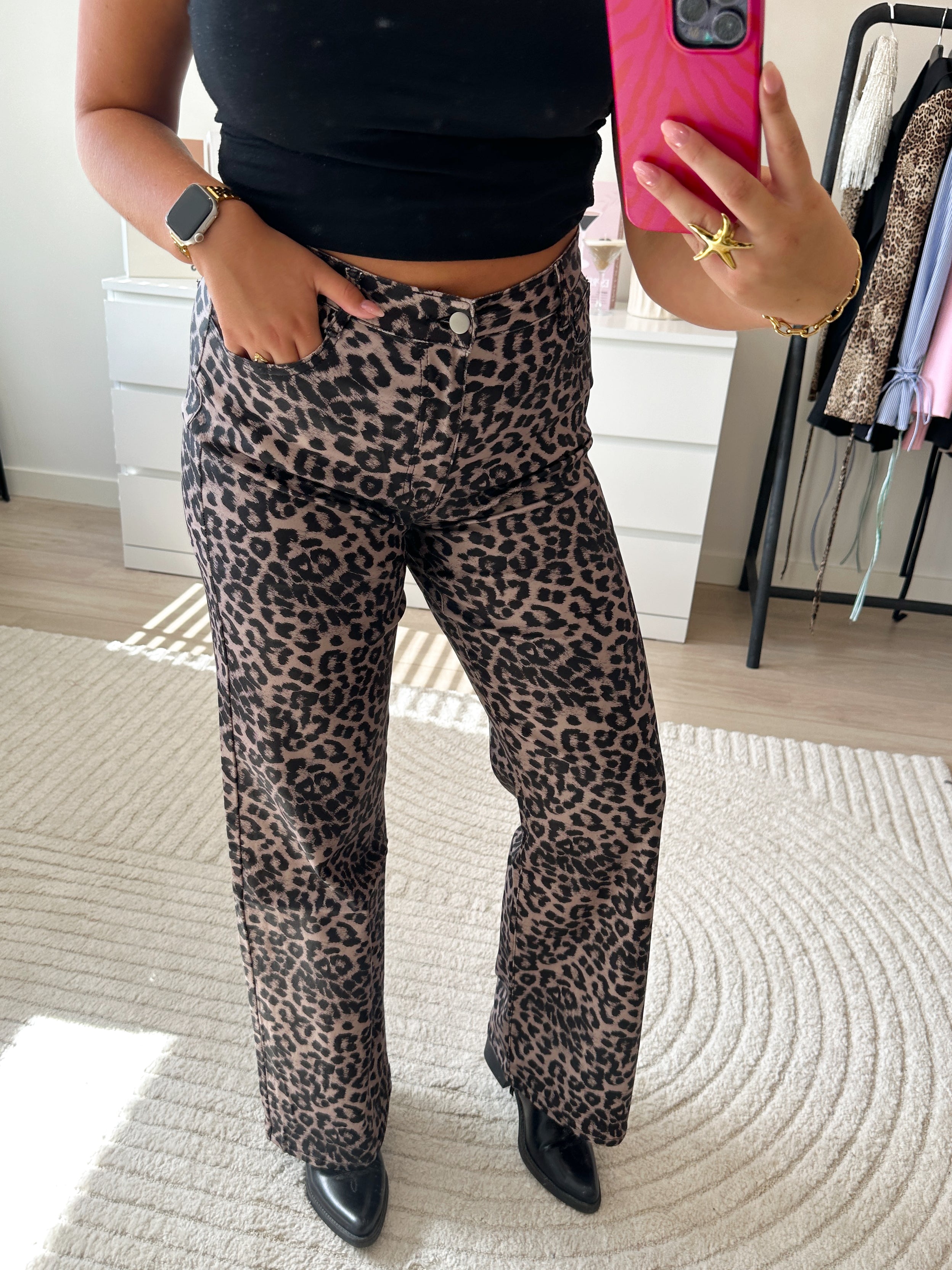 Panter Coated Elle Broek | Bruin