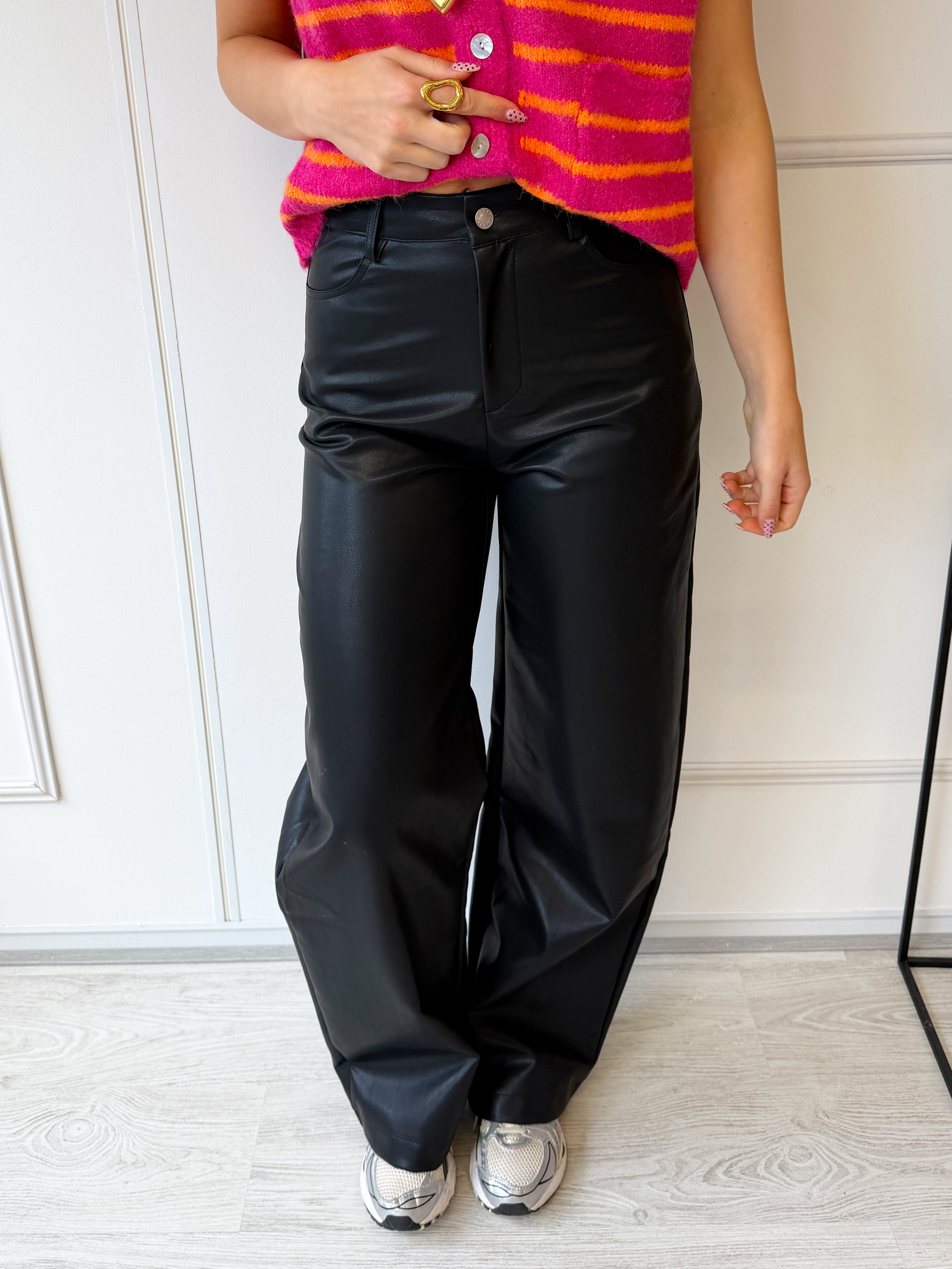 Coated Broek | Zwart