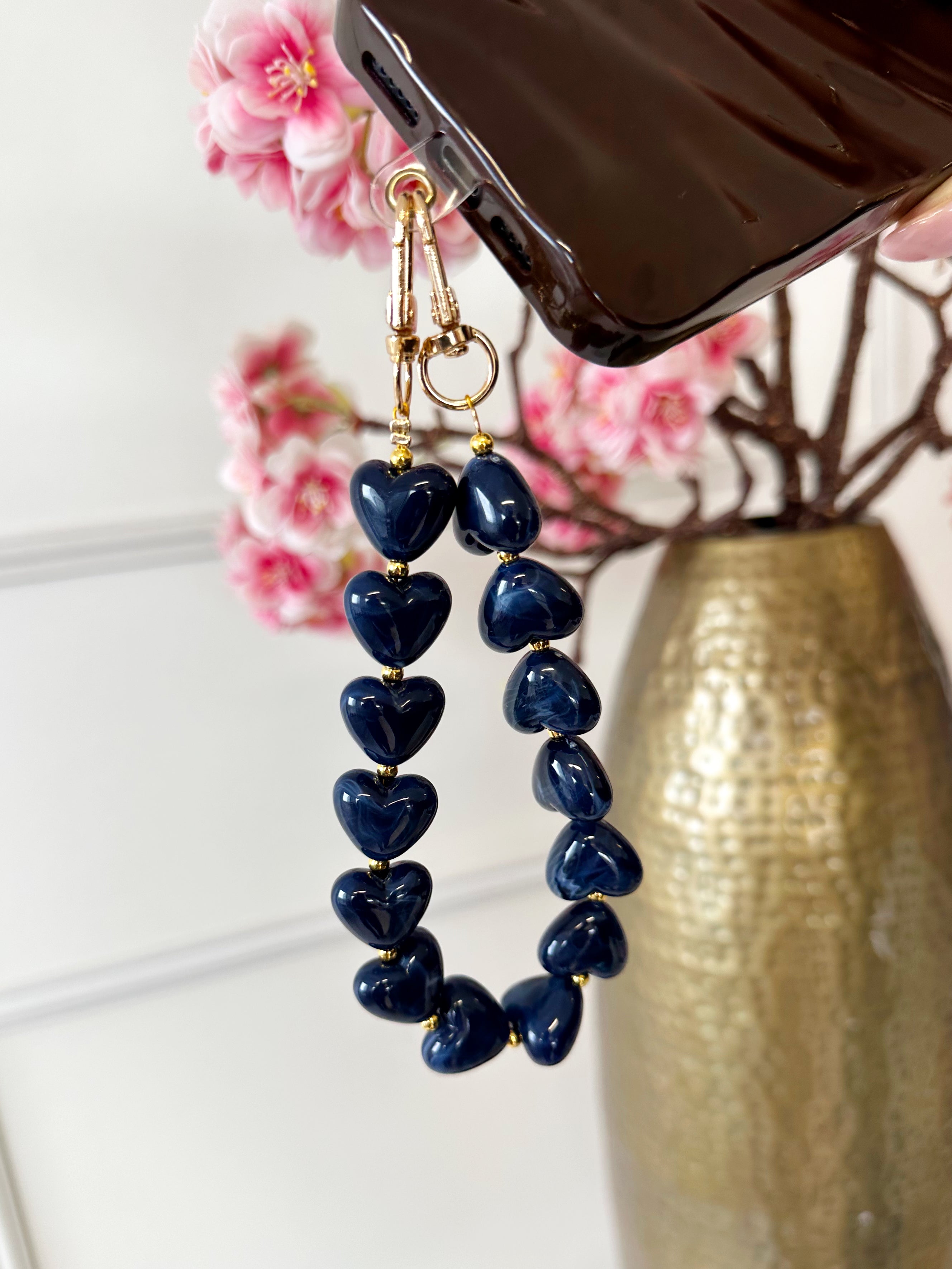 Bubble Hartjes Telefoonkoord | Blauw