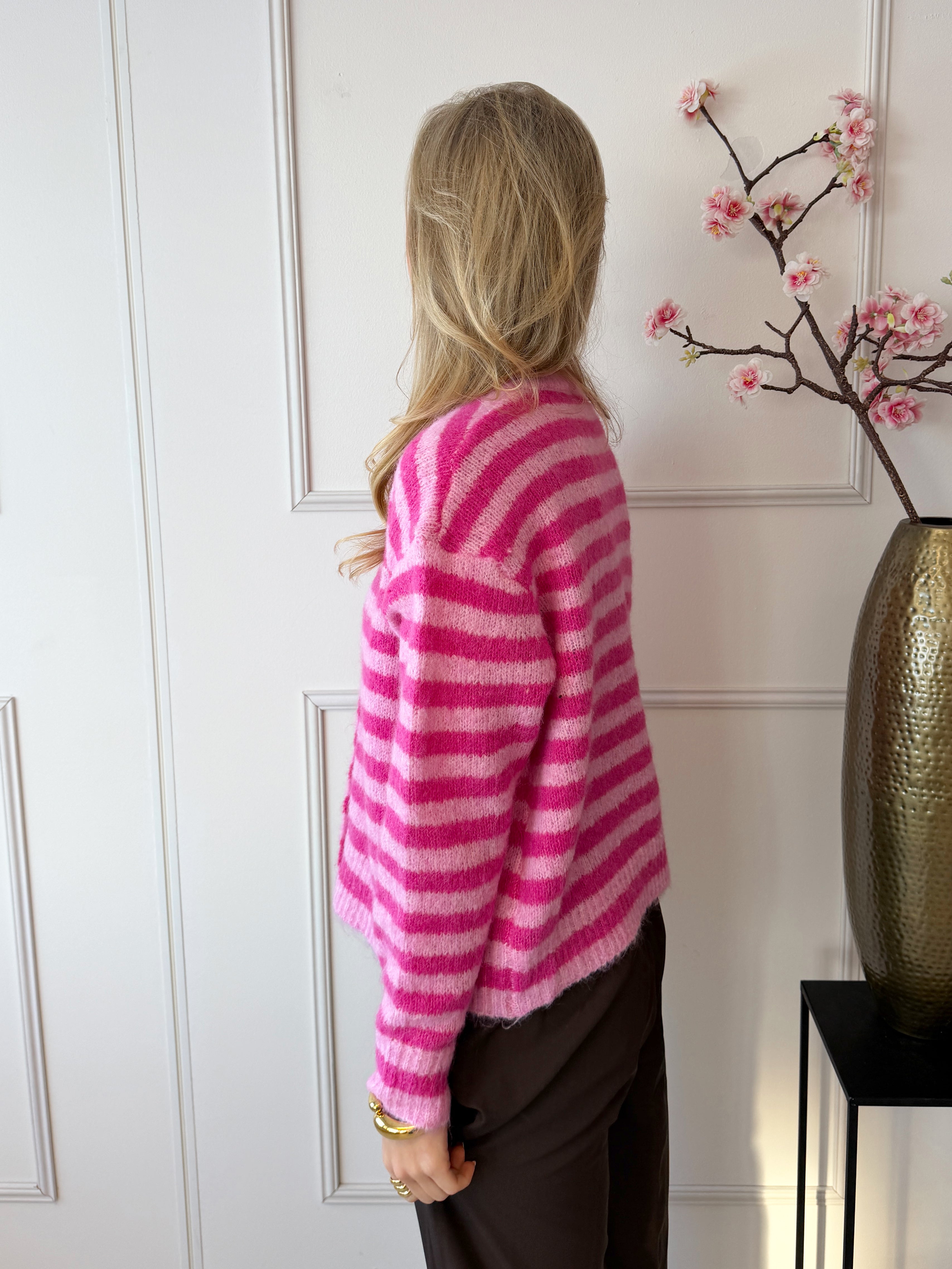 Kilky Stripe Trui | Roze