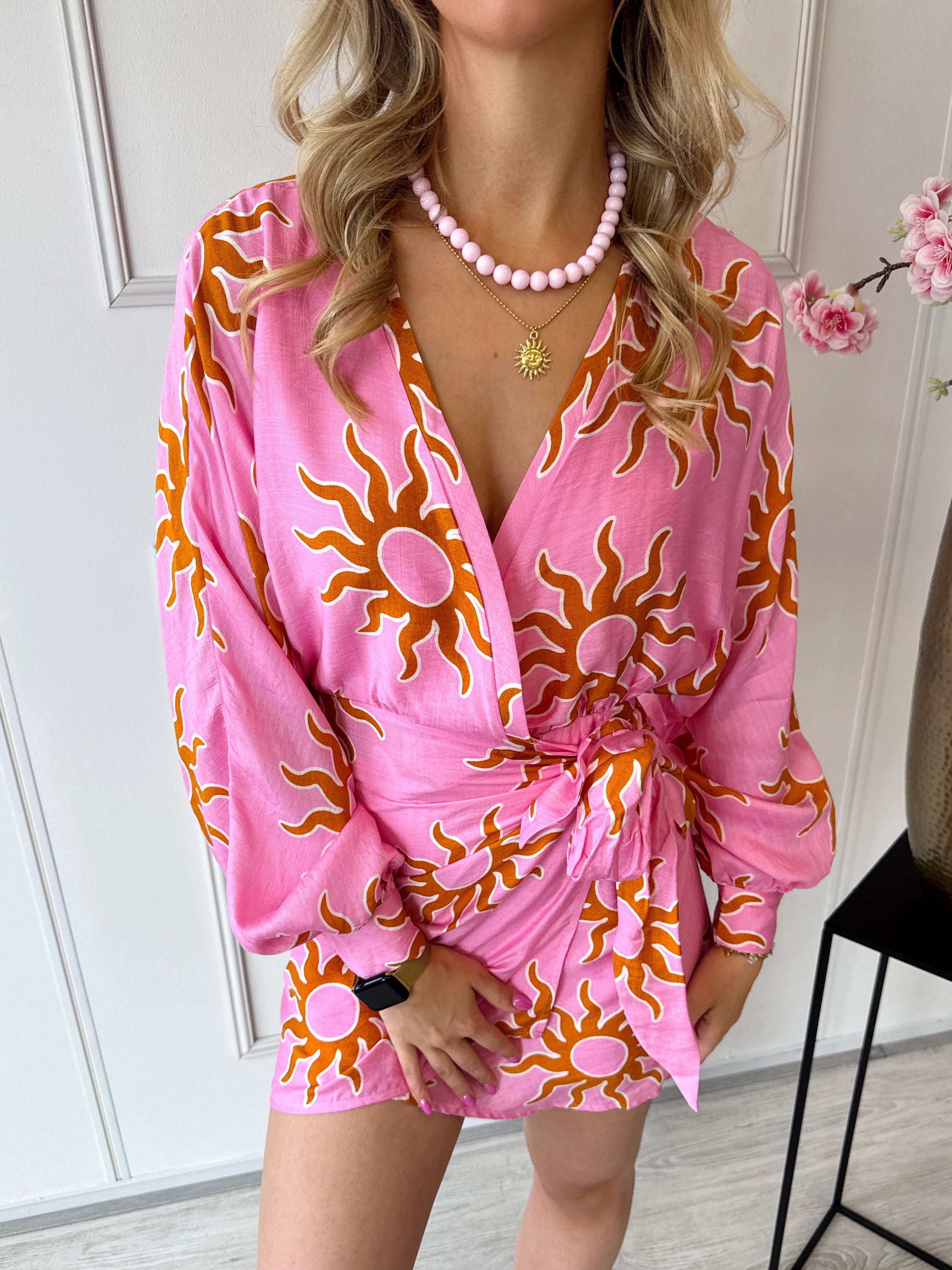 Ambika Overslag Sunny Jurkje | Roze