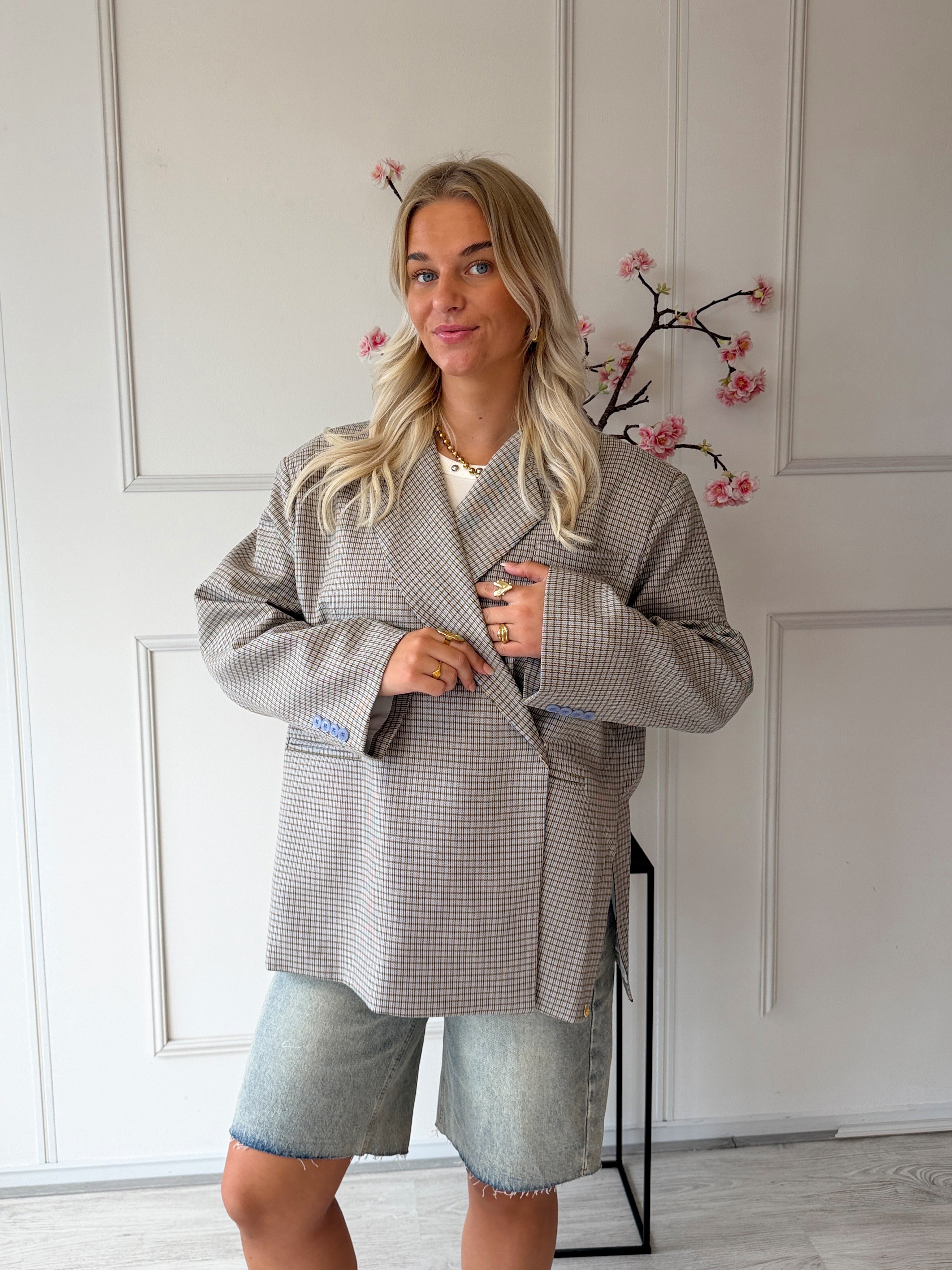 Jill Geruite Blazer | Jasmijn Blue Plaid