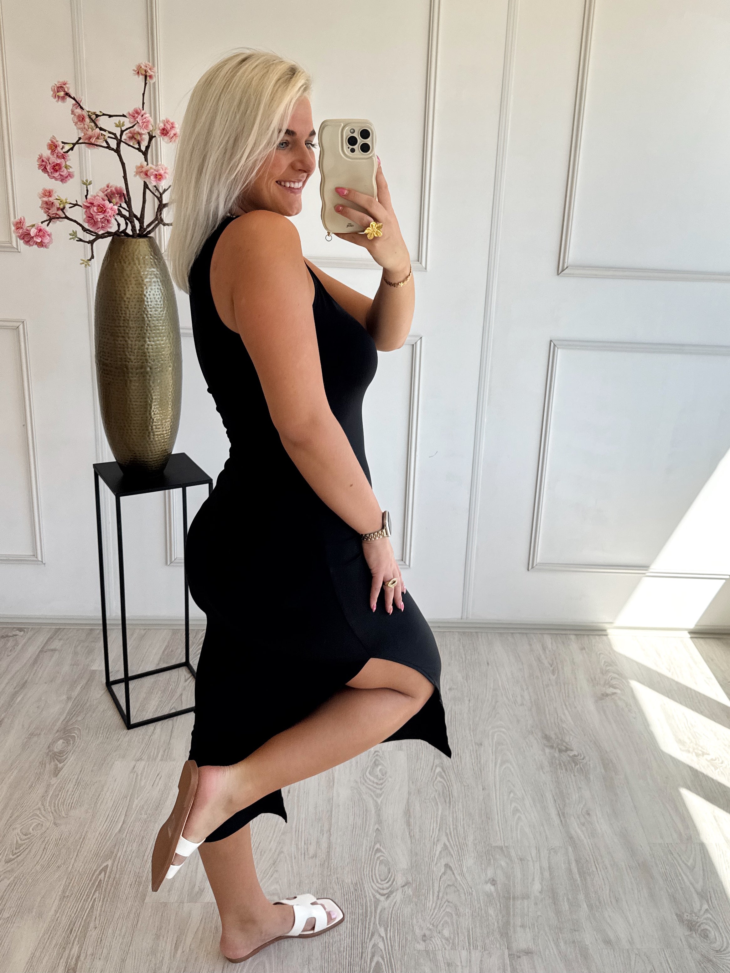 Lange Jurk met split | Zwart