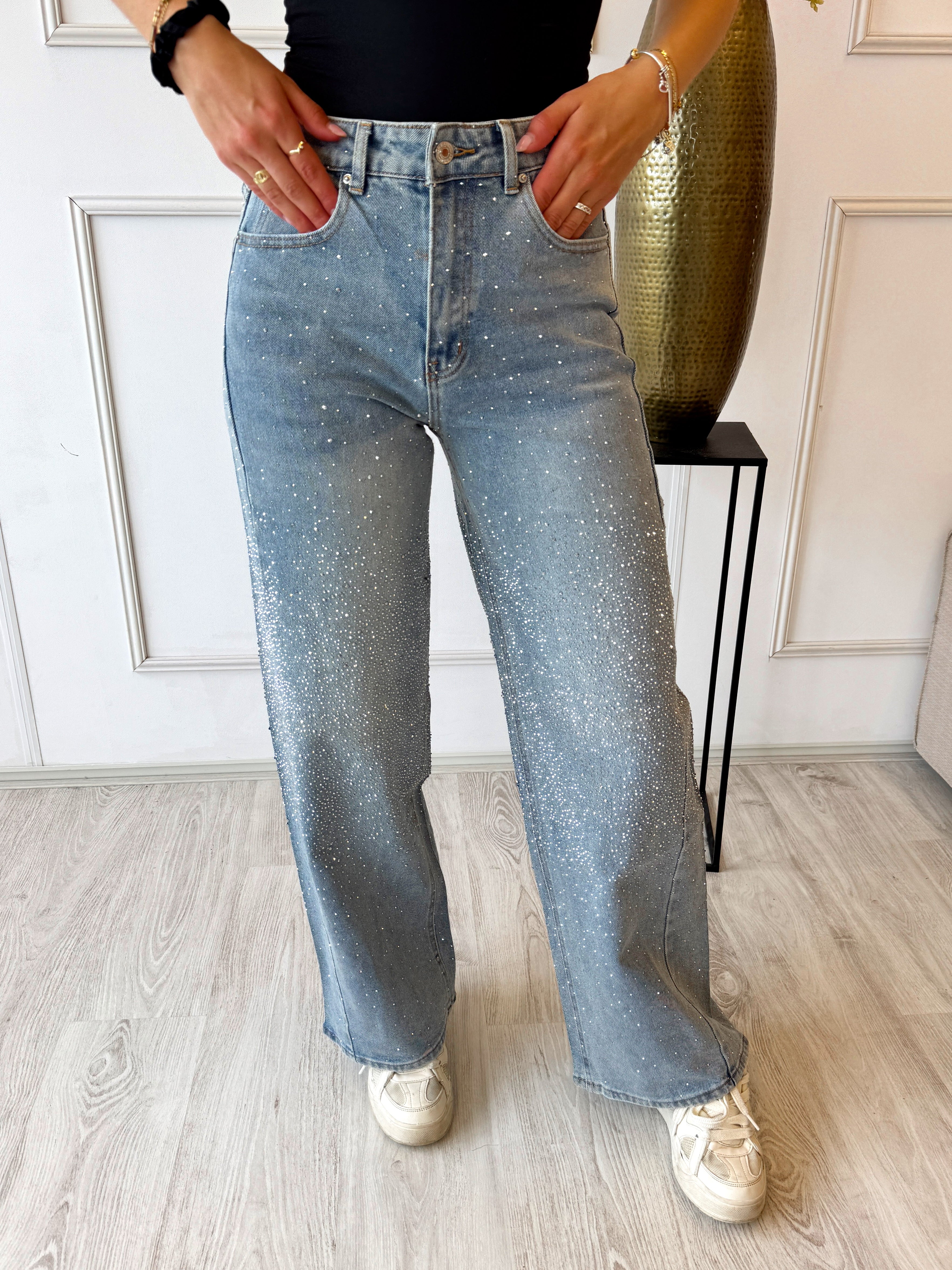 Limited Glitter Jeans | Blauw
