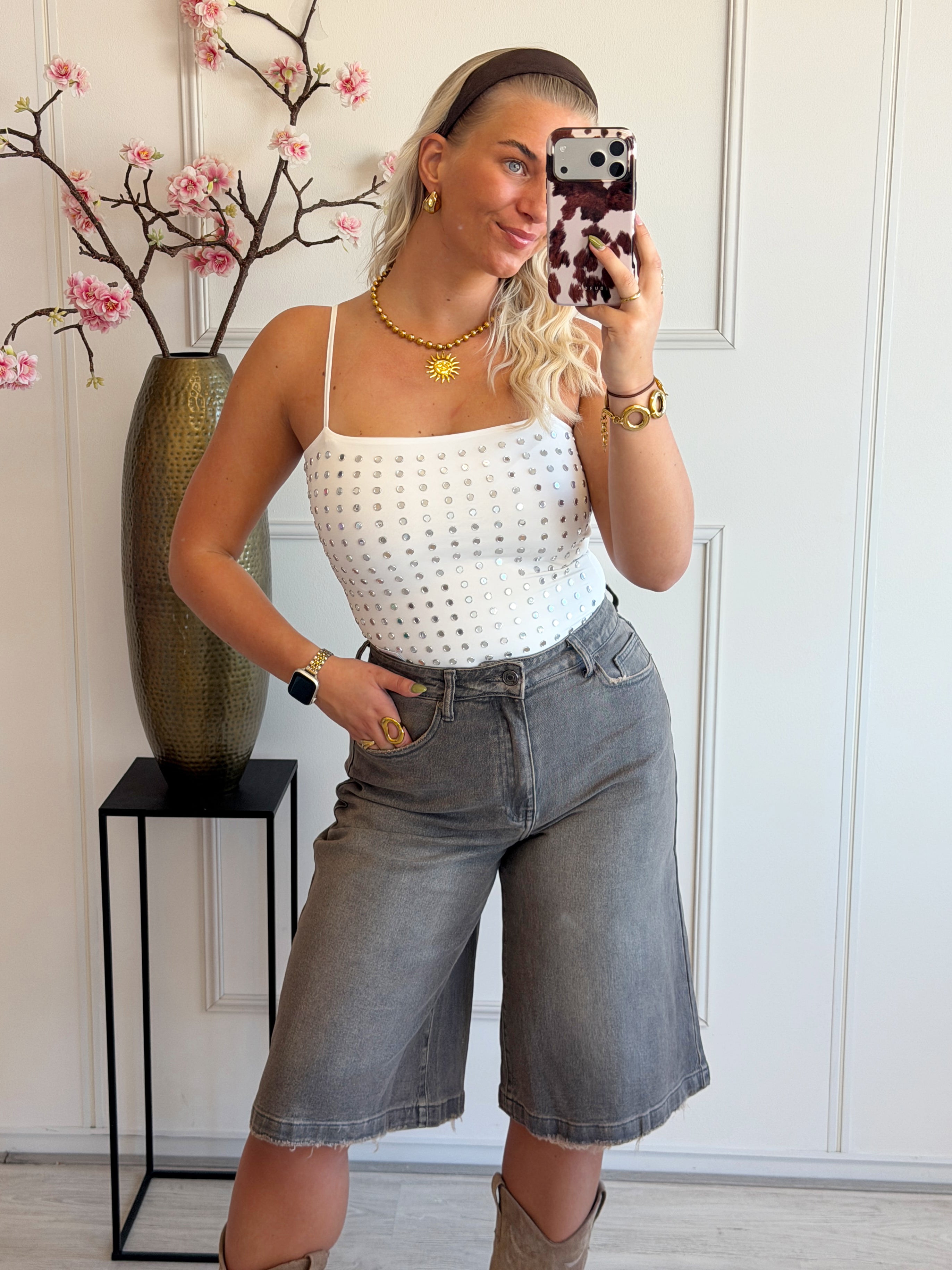 Studs Hemd Body | Wit