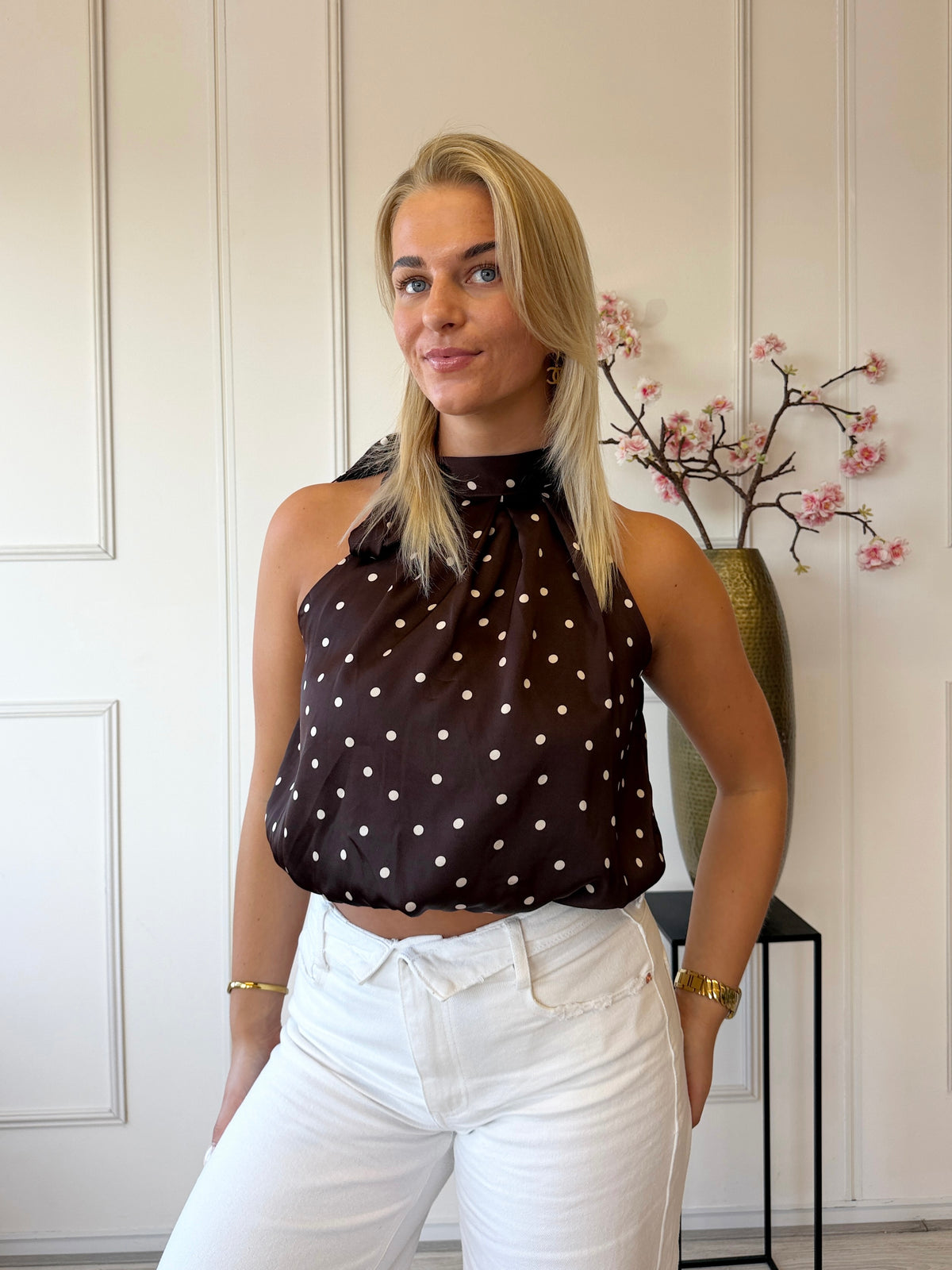 Dots Halter Top | Bruin