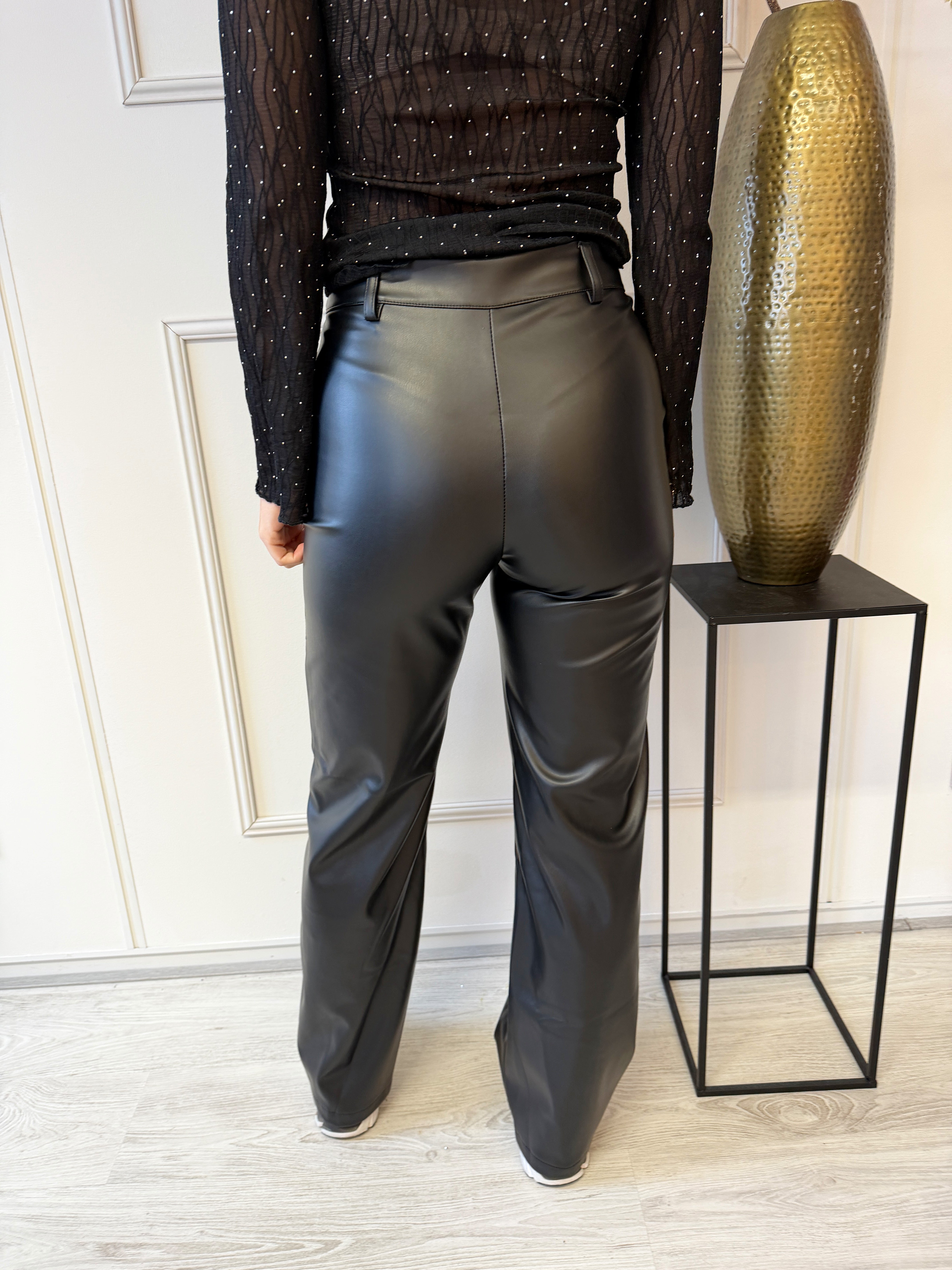 Leatherlook Broek | Zwart