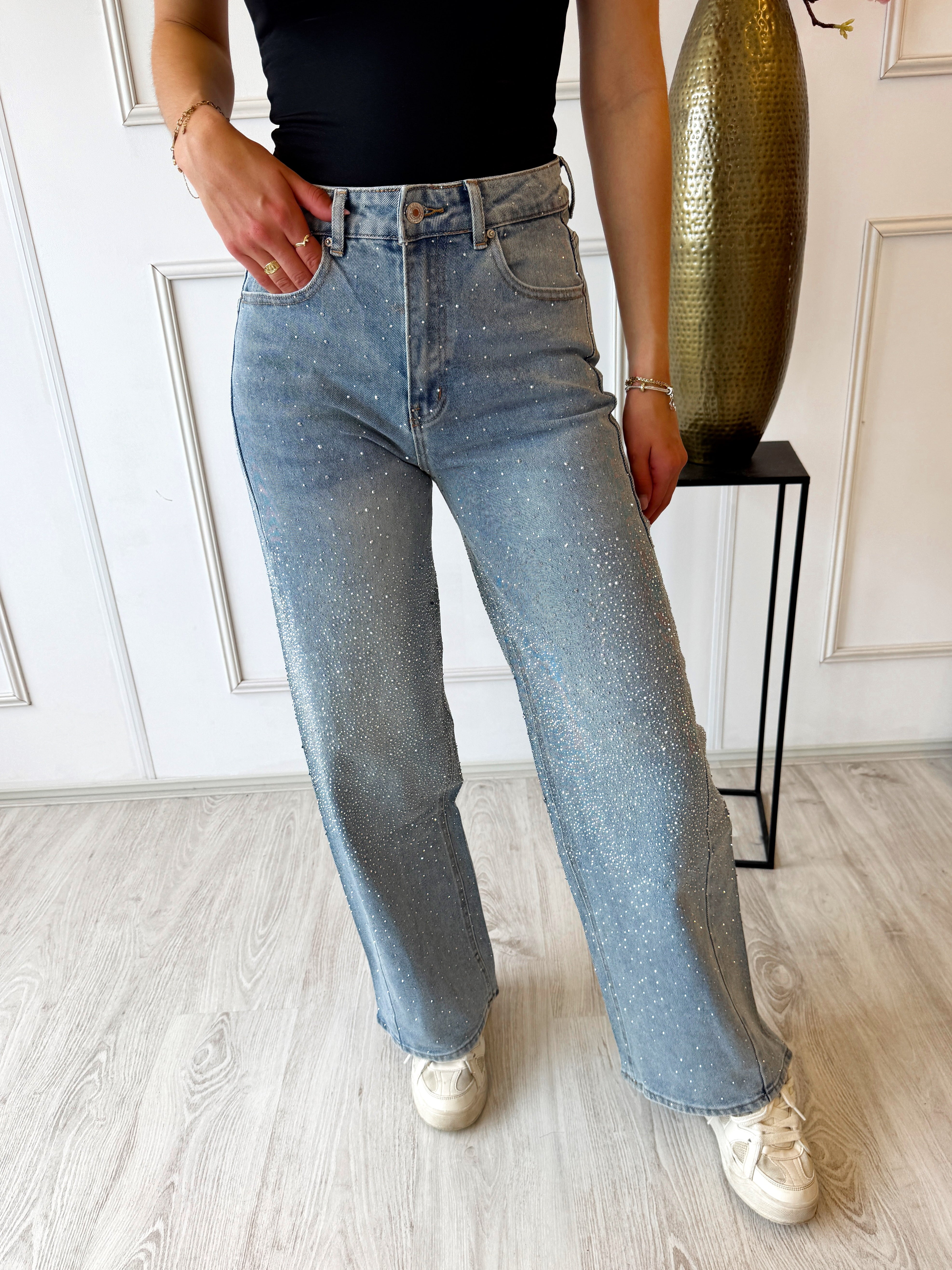 Limited Glitter Jeans | Blauw