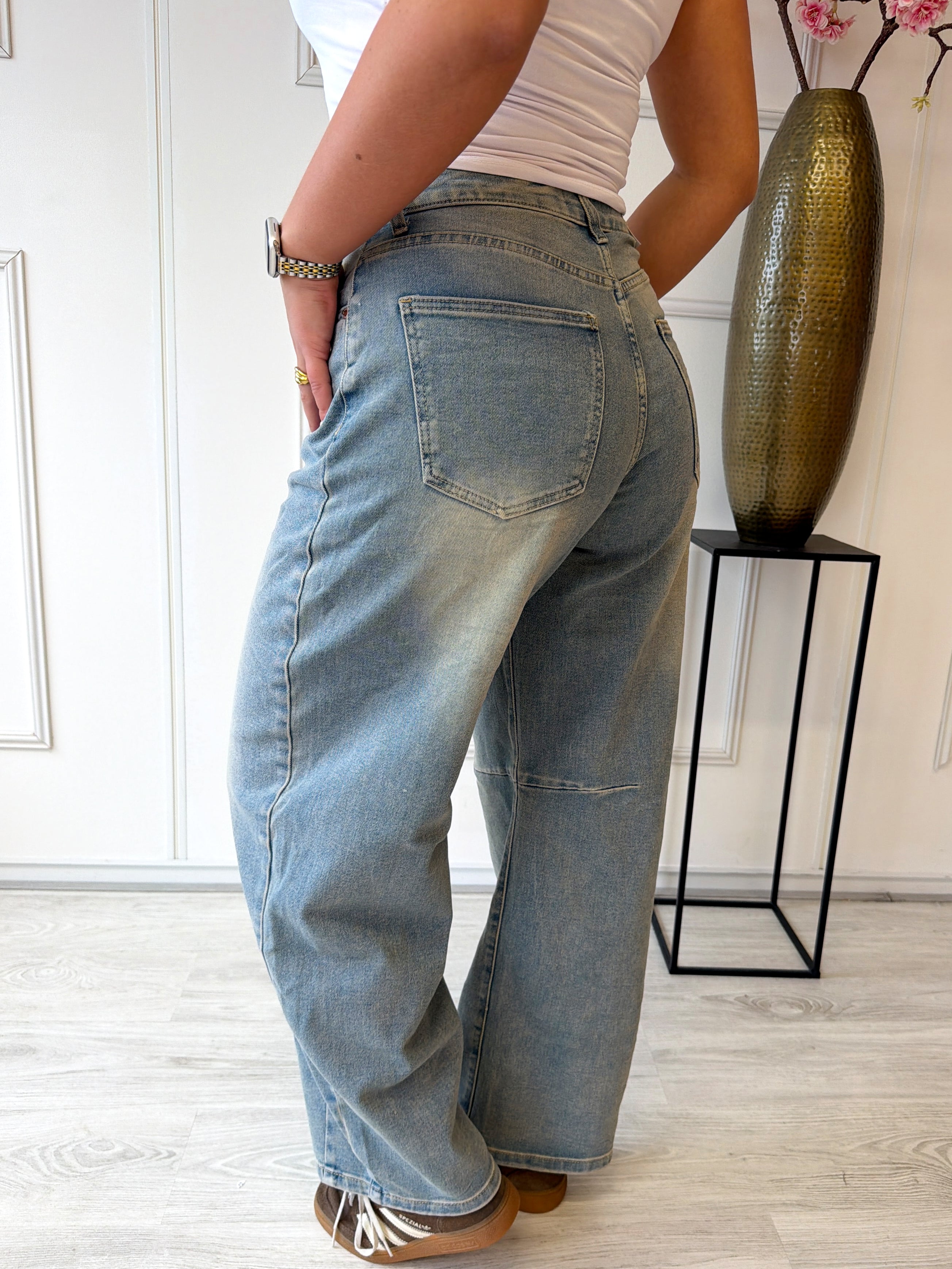 Marivy Petite Barrel Jeans | Blauw