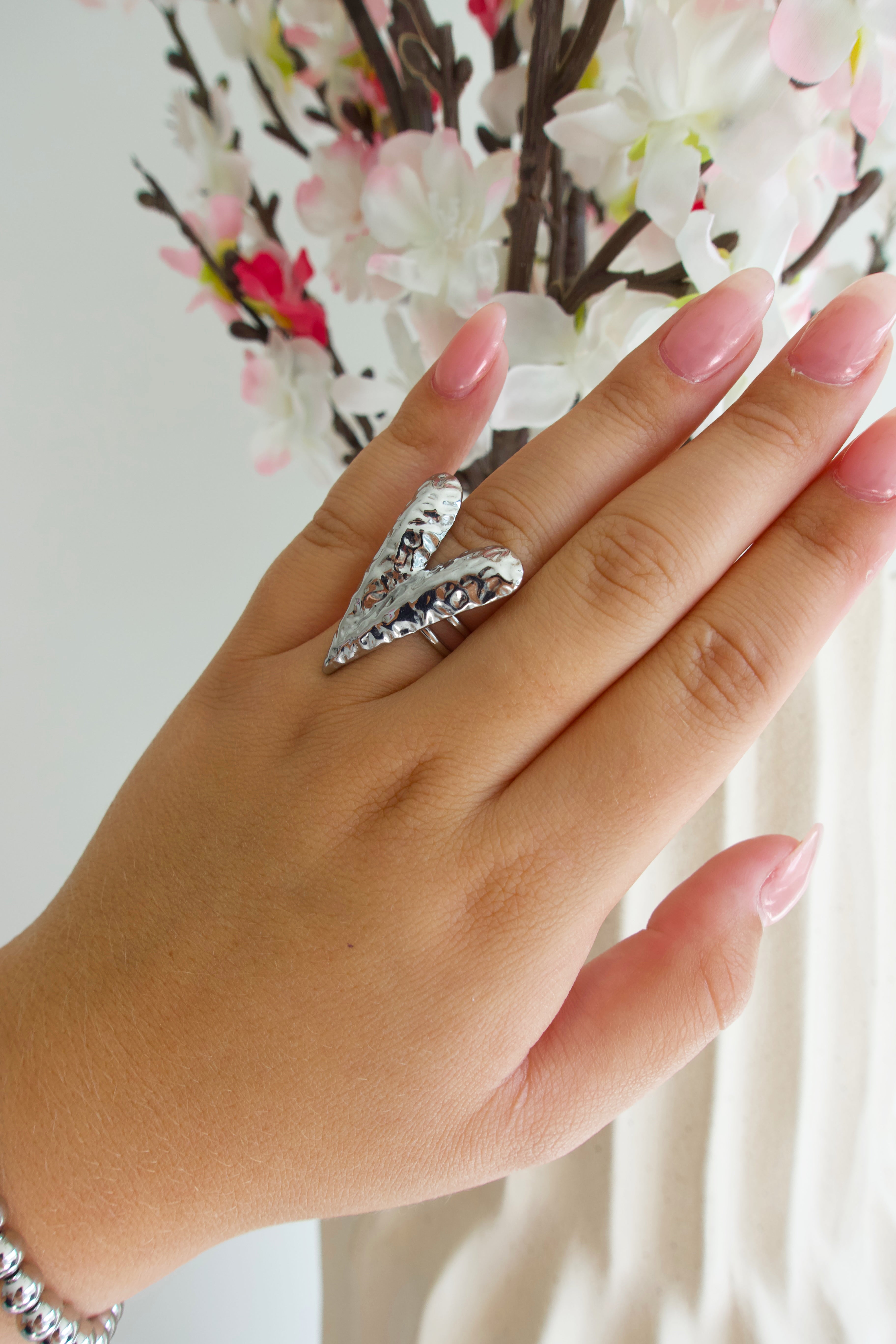 Structured Love Ring | Zilver