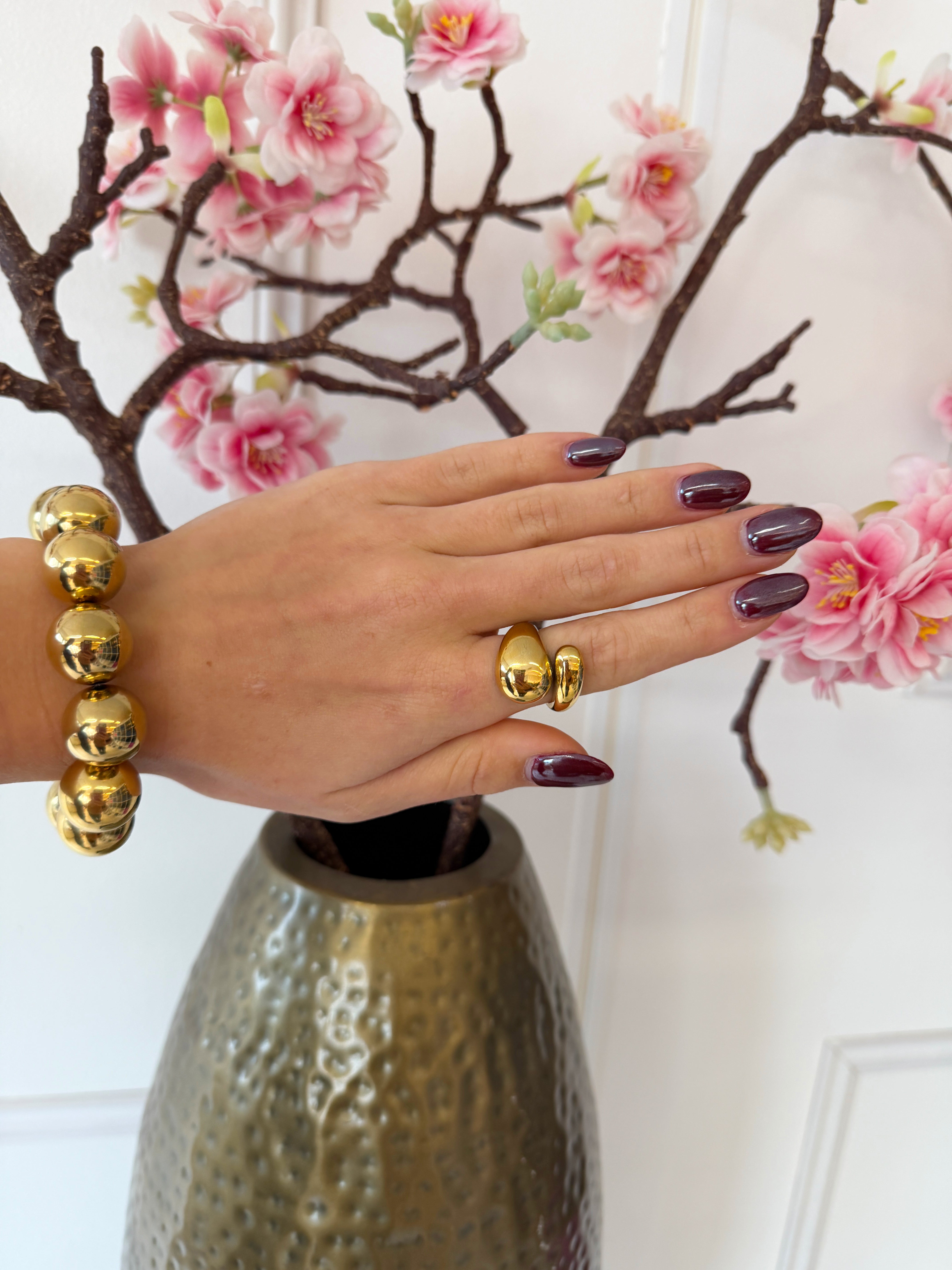 Grote Parel Armband | Goud