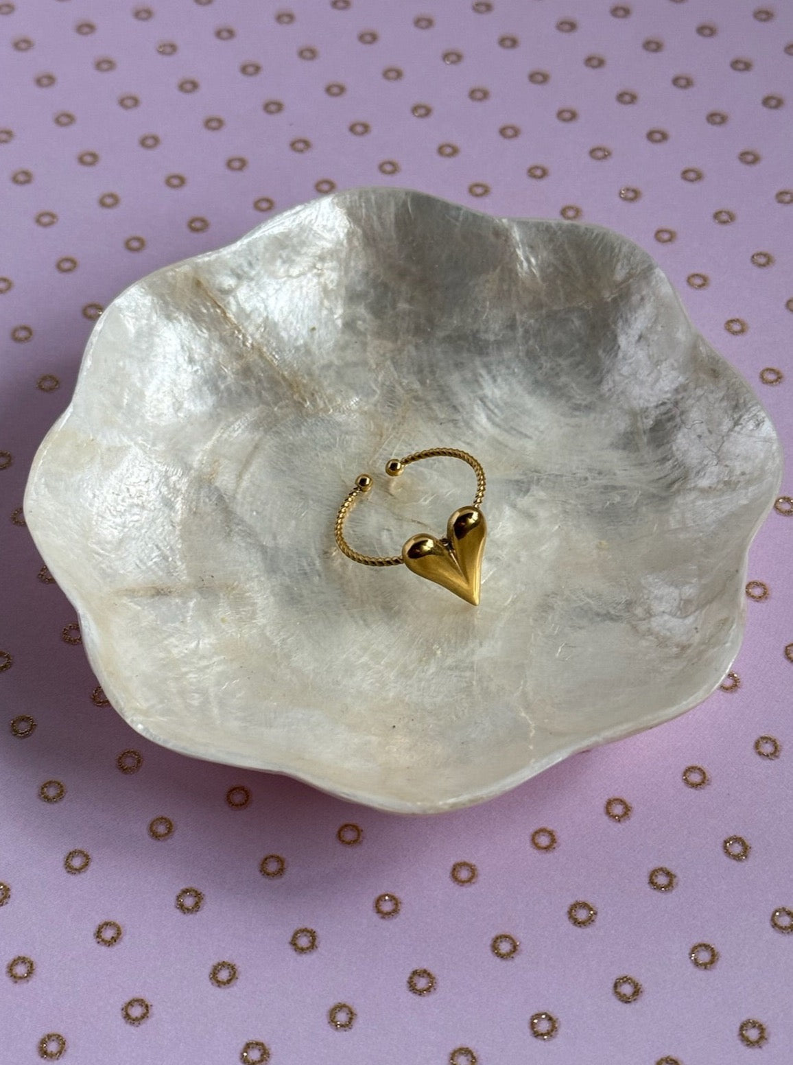 Hartjes Love Ring Verstelbaar | Goud