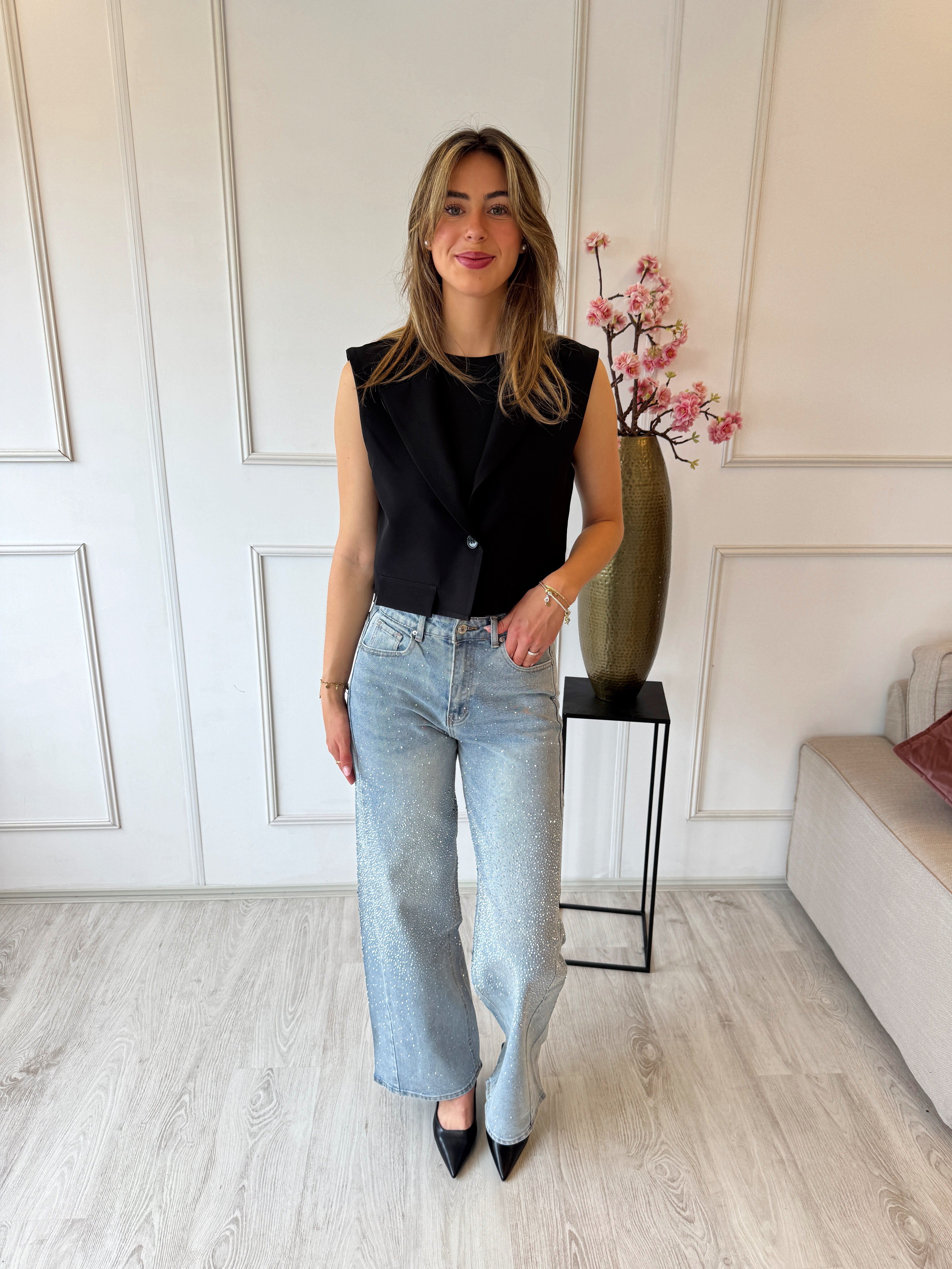 Limited Glitter Jeans | Blauw