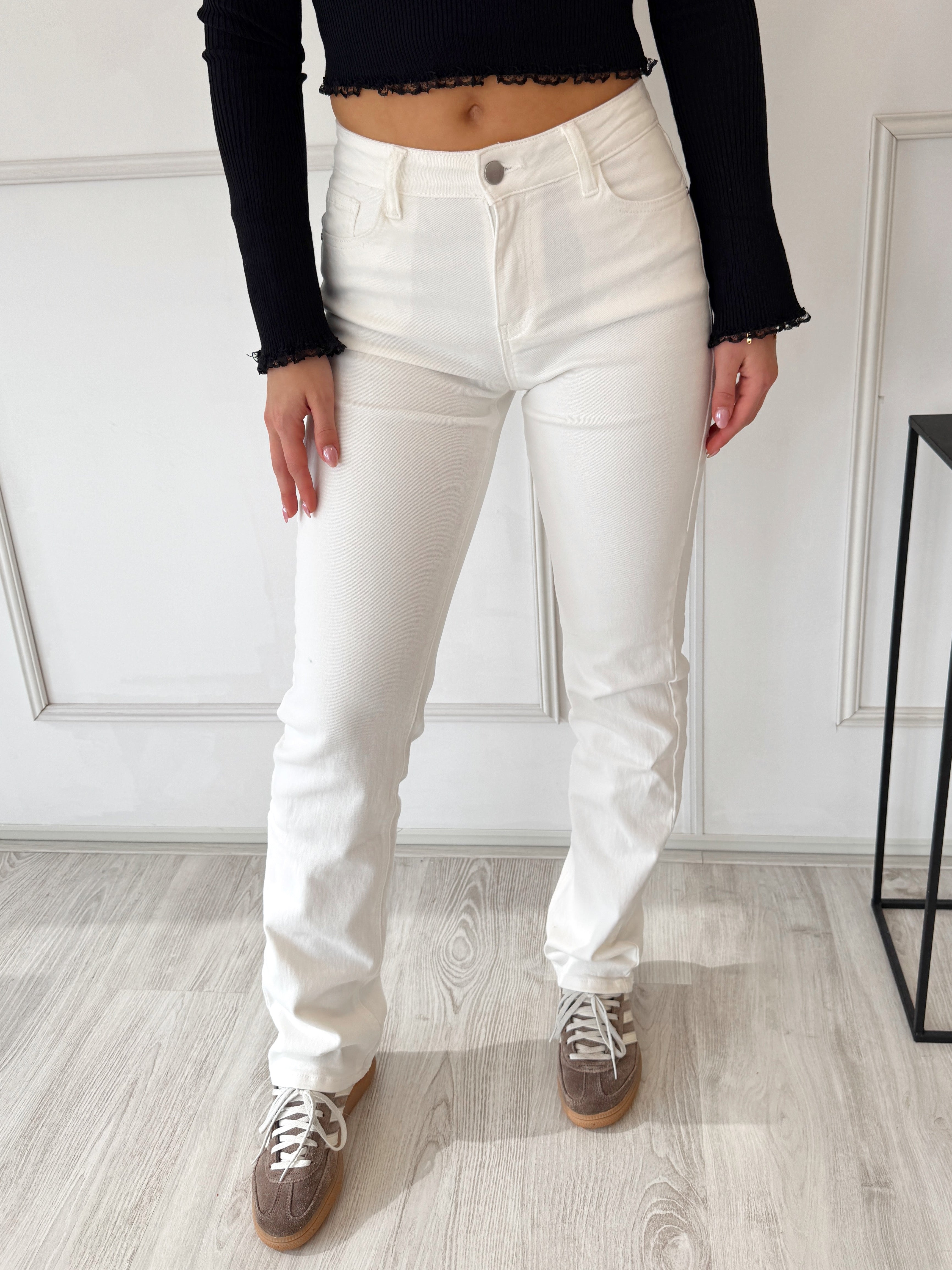 Mid Waist Tall Straight Jeans | Wit