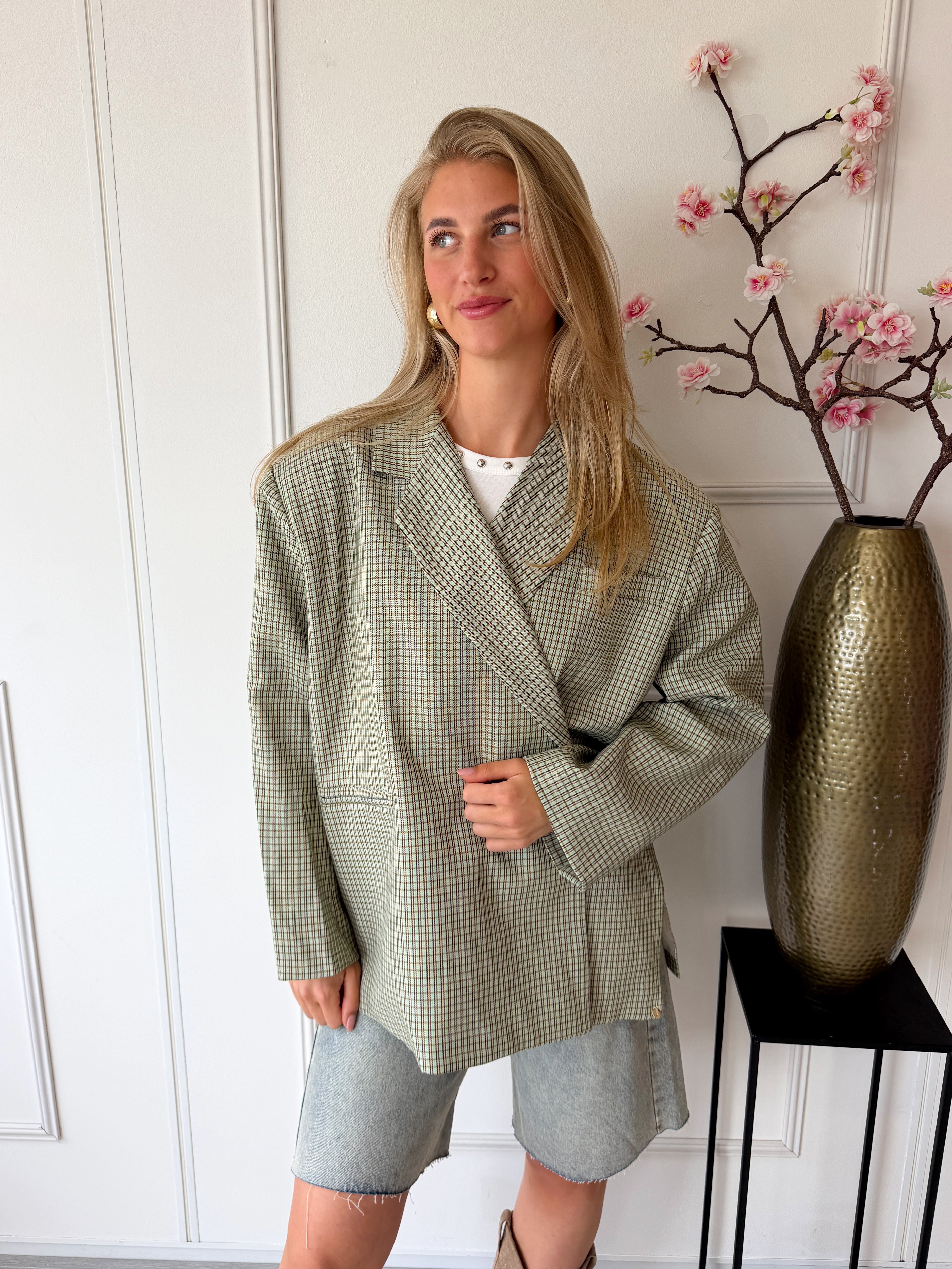 Jill Geruite Blazer | Jasmijn Groen