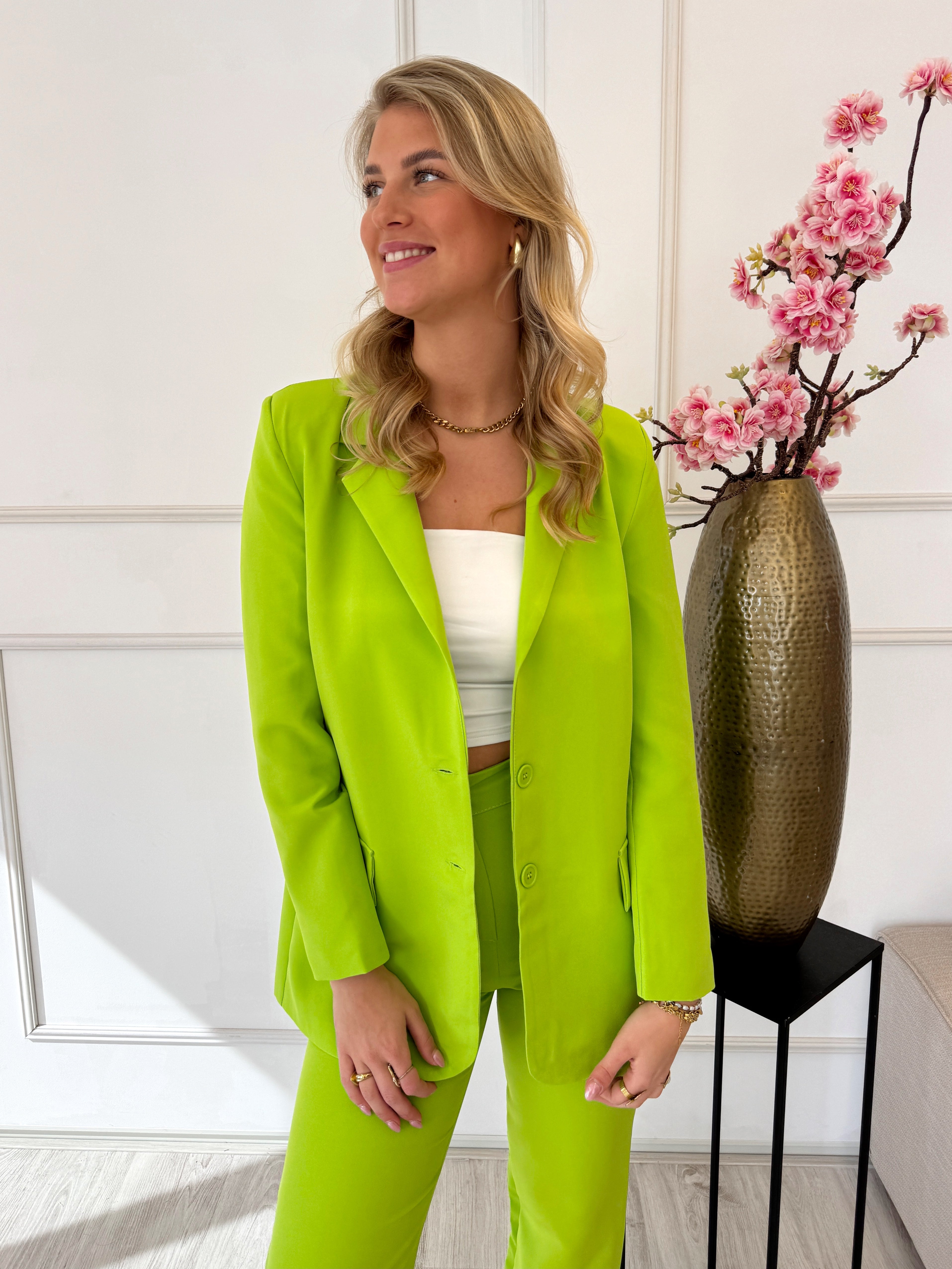 Tess Blazer | Lime Groen