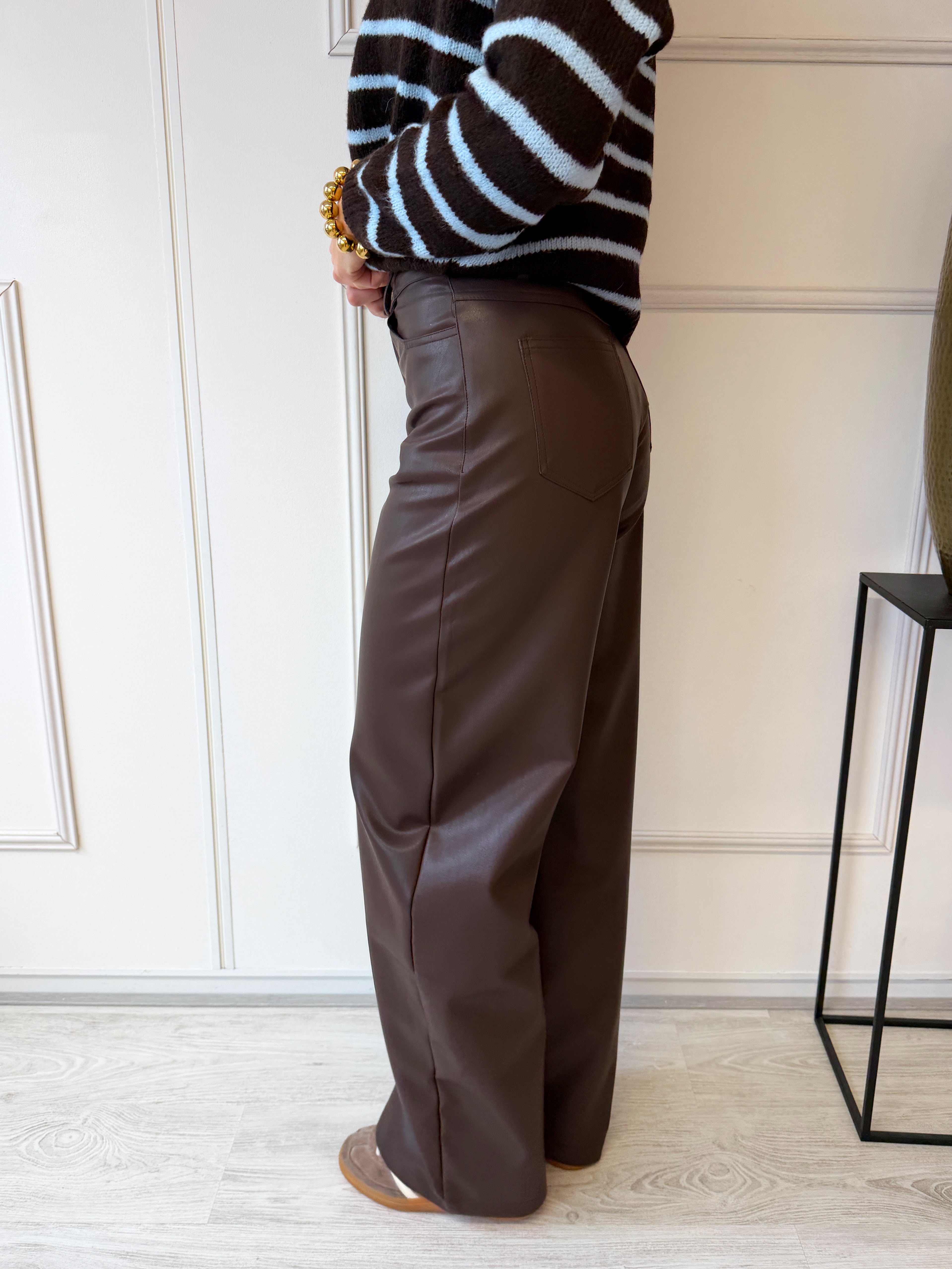 Coated Broek | Bruin