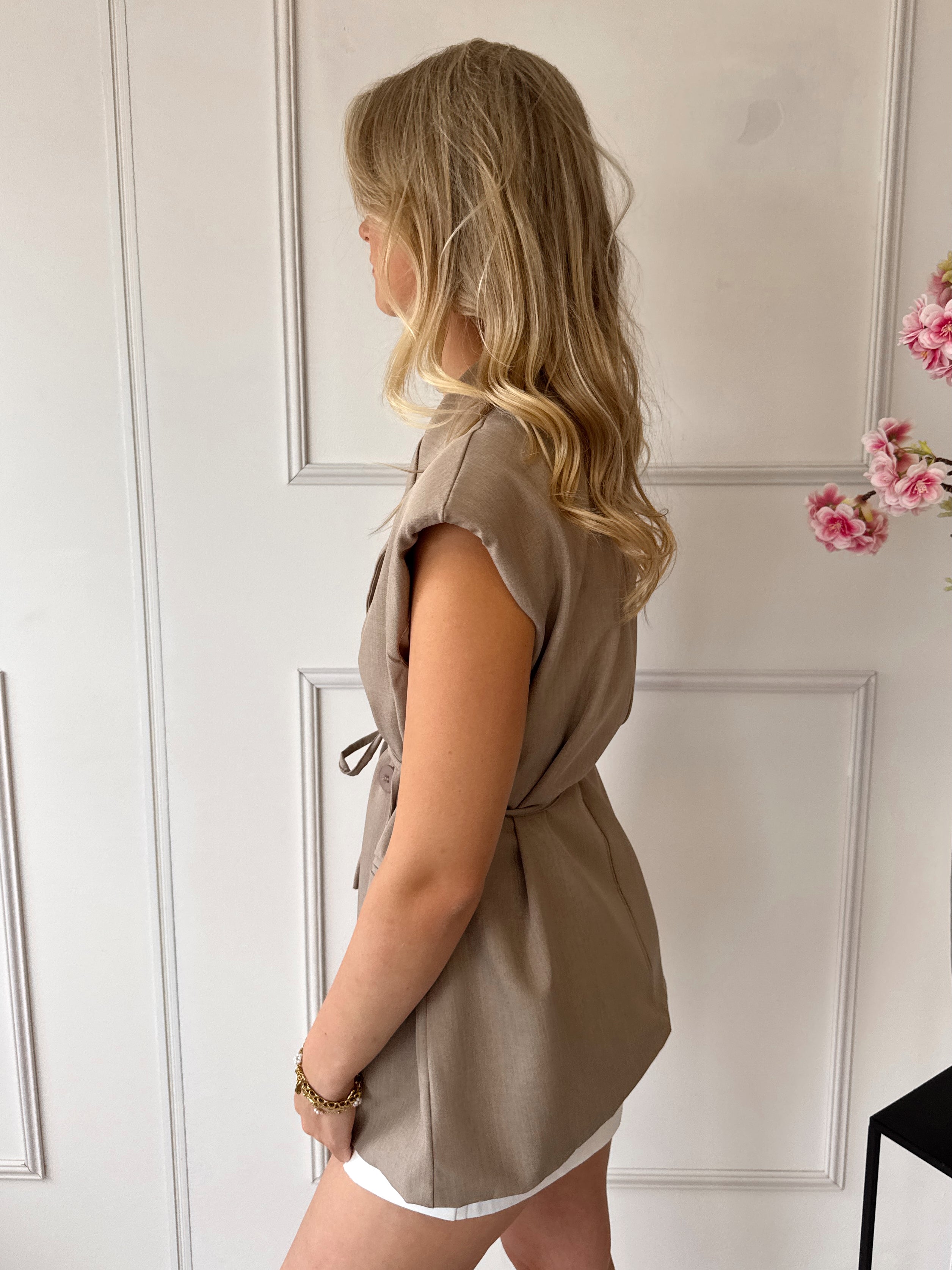 Overslag Gilet | Beige
