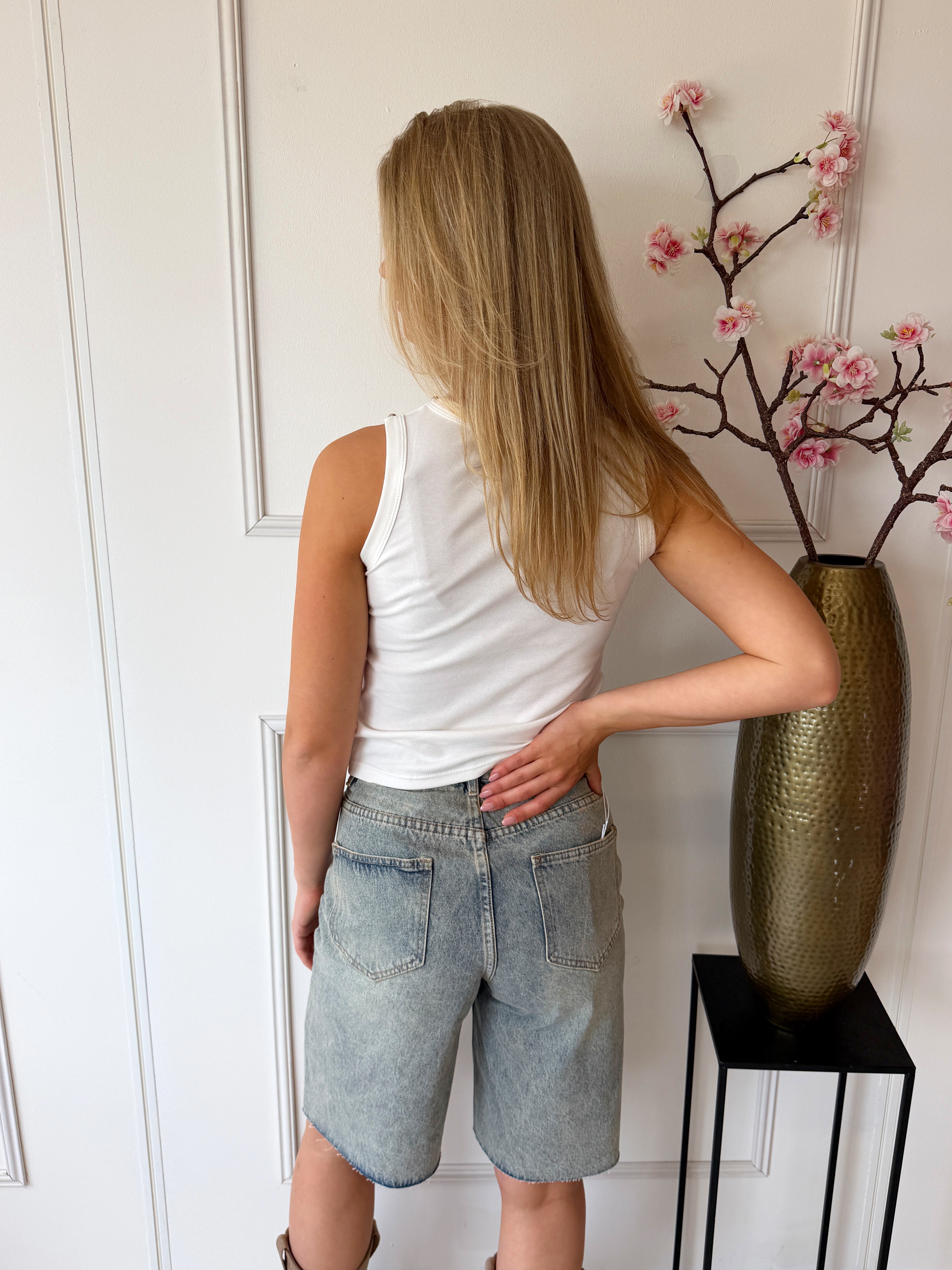 Frankie Top met Studs | Wit