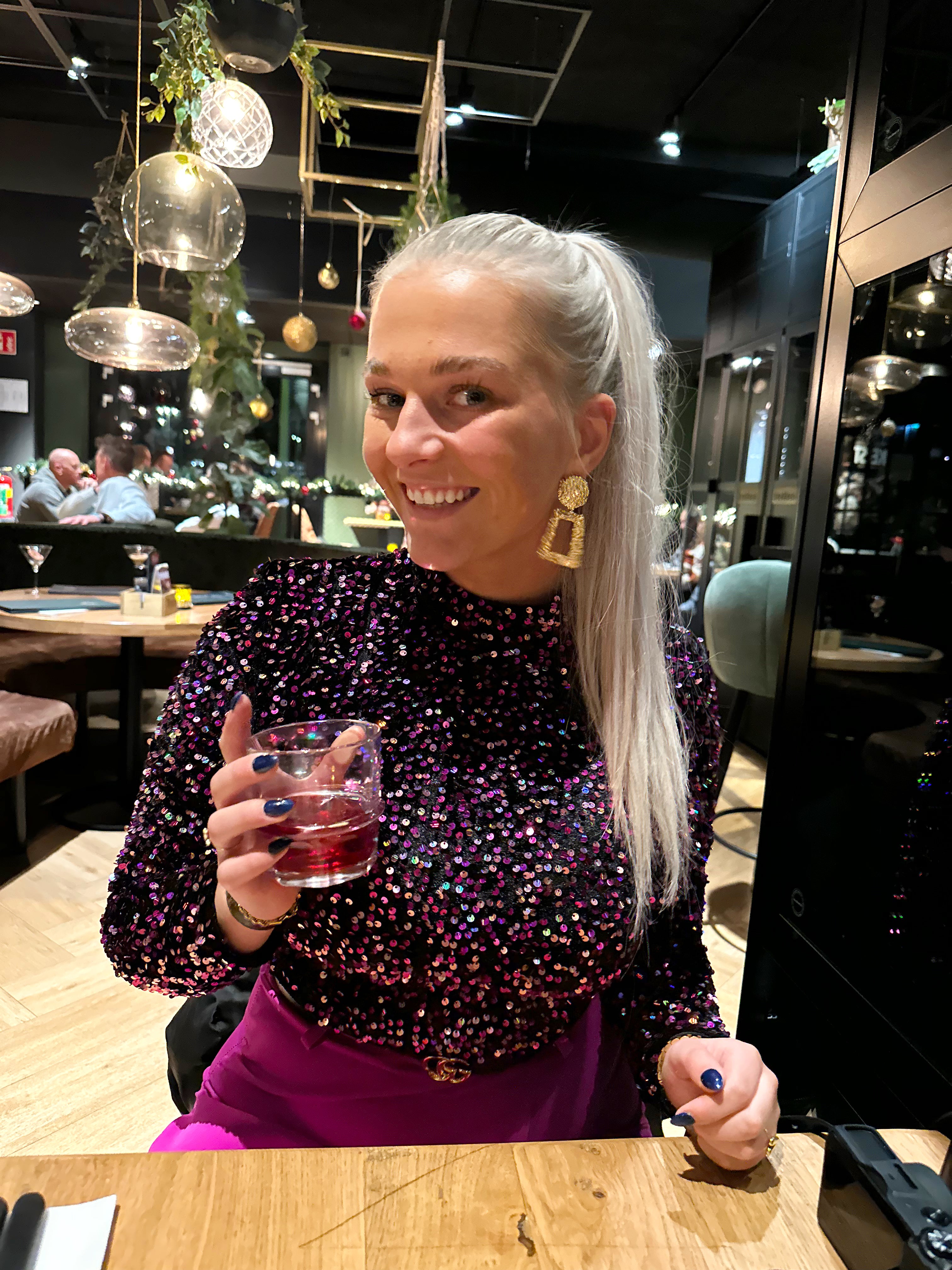 Lincy Glitter top | Fuchsia