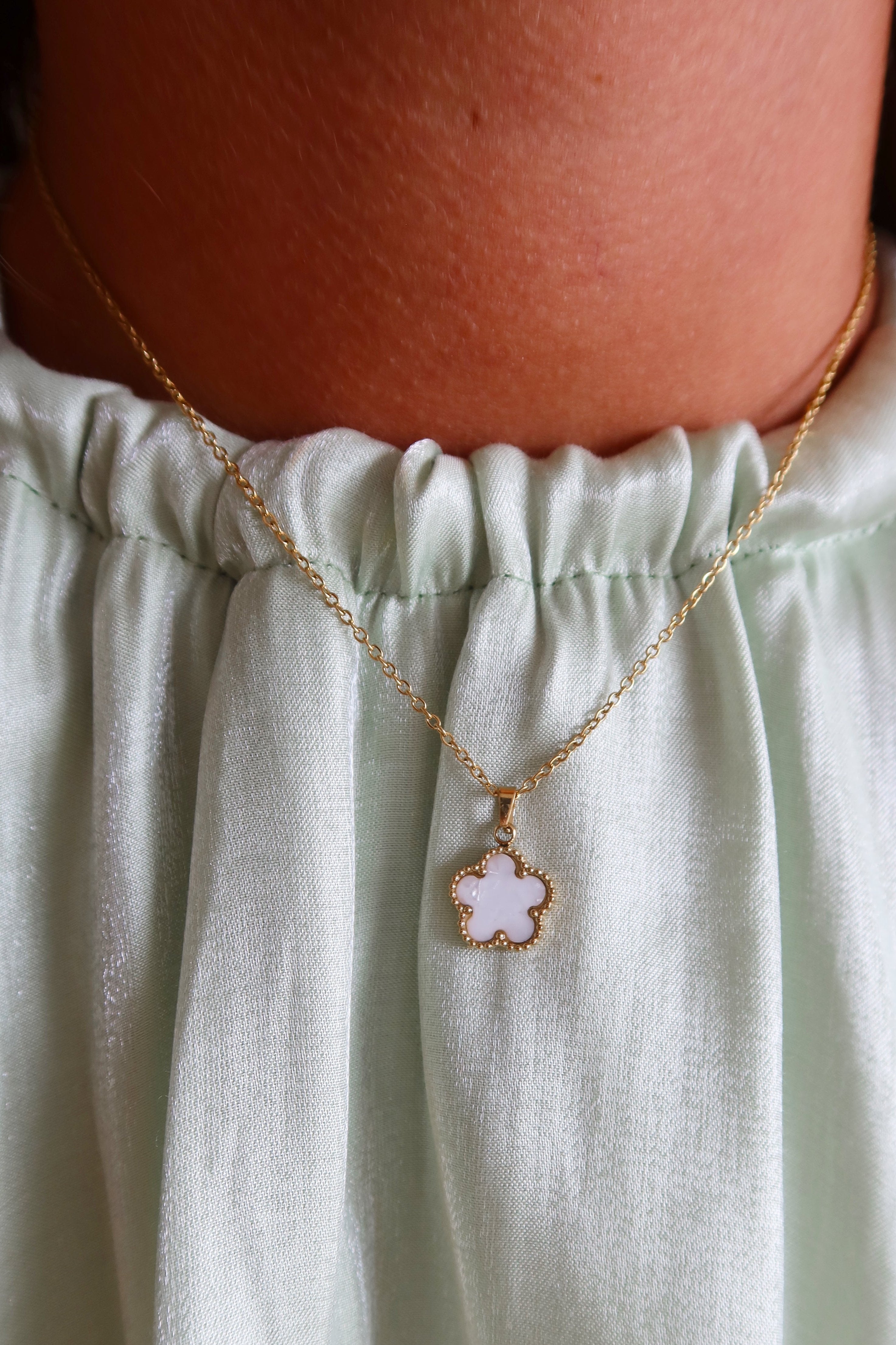 Solo Klaver Ketting | Goud - Wit