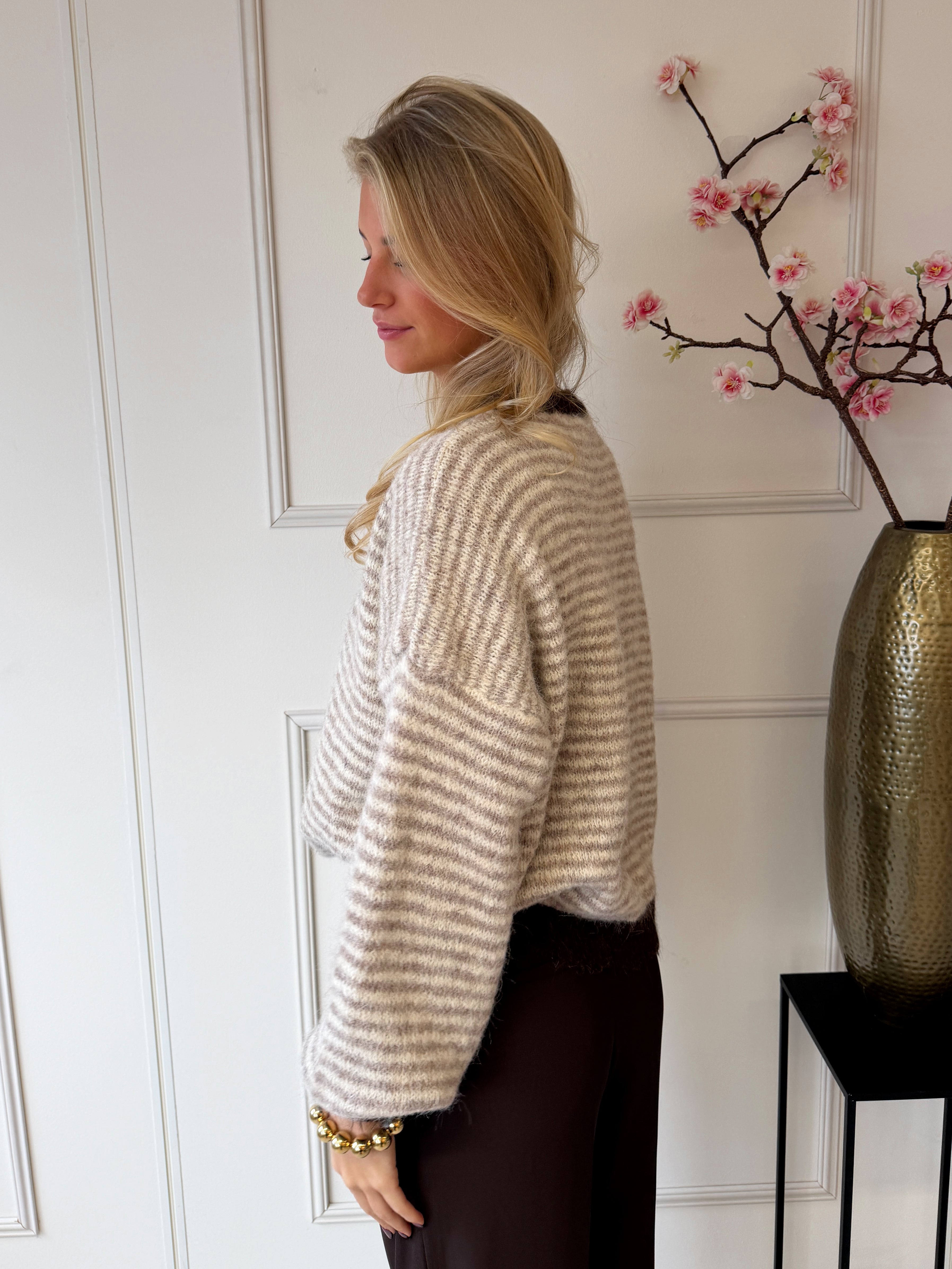 Chastar Striped Sweater | Beige - Bruin