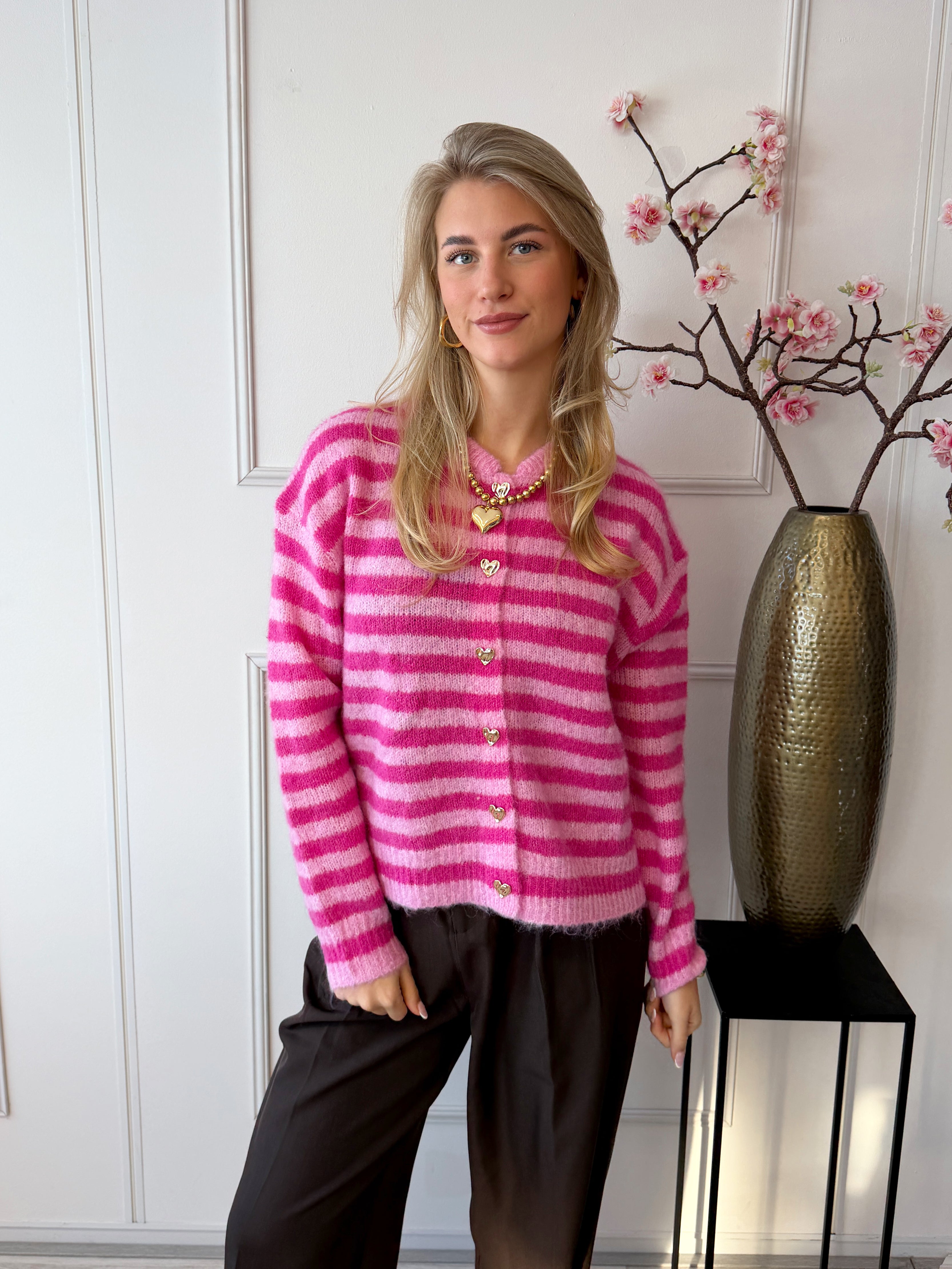 Kilky Stripe Trui | Roze