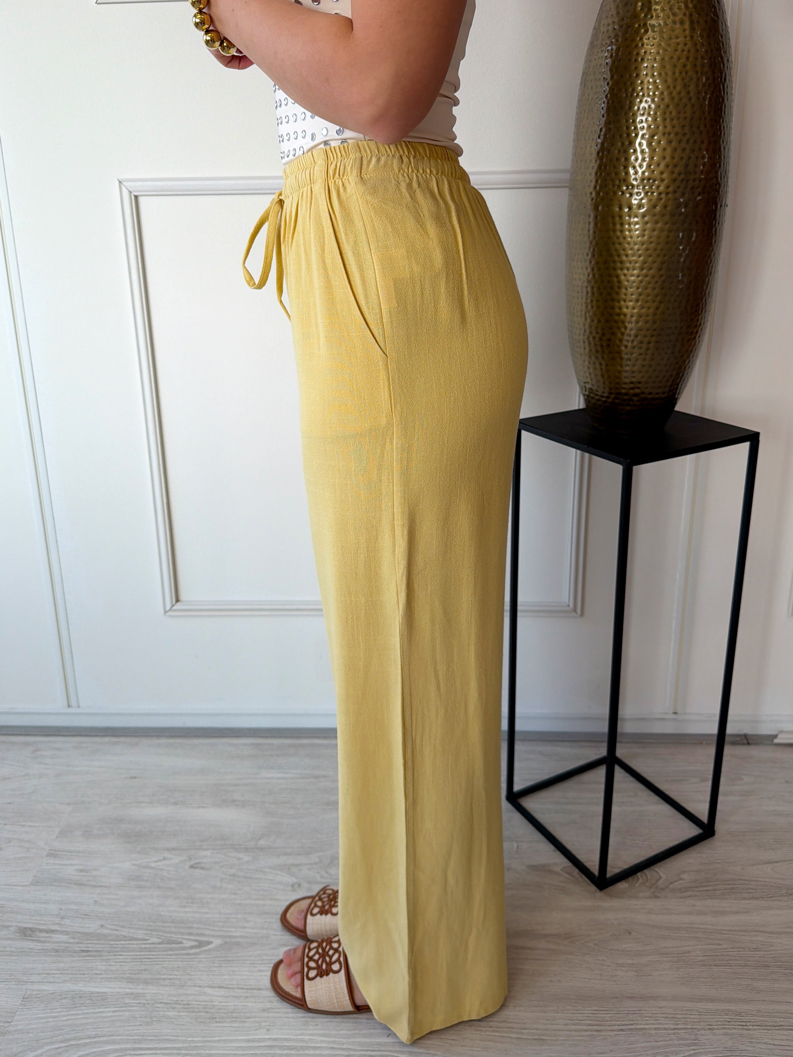 Linnen Broek | Geel