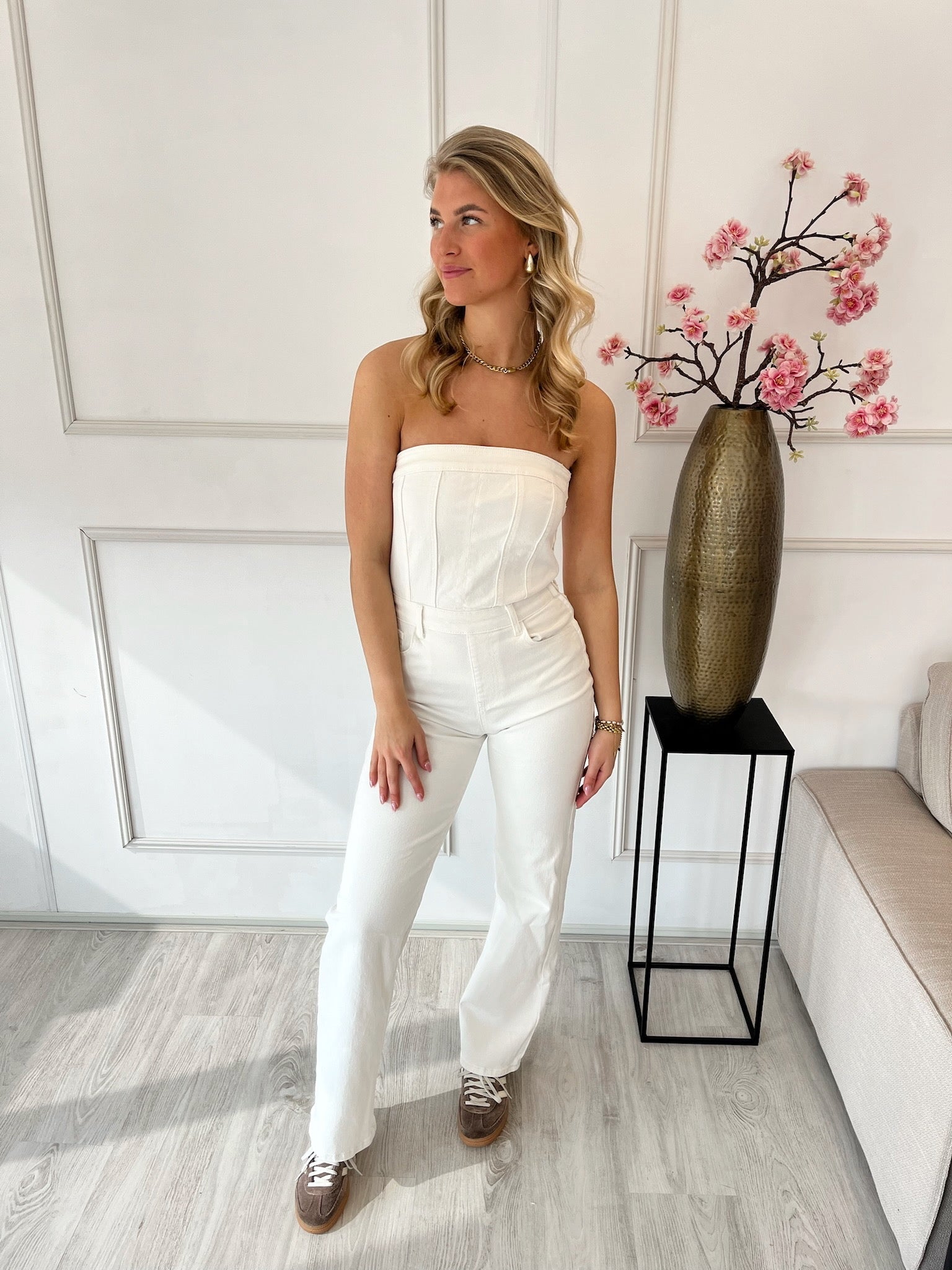 Denim Off The Shoulder Mara Jumpsuit | Wit